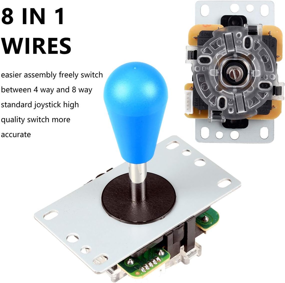 Arcade DIY Set mit LED Joysticks & Tasten (2 Spieler), Blaues & Grünes Kit