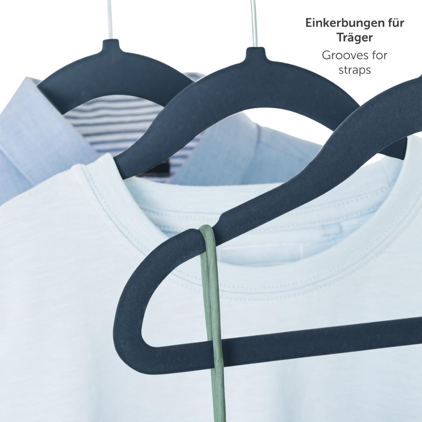 Kinderkleiderbügel Set, 50 Stück Dunkelblau