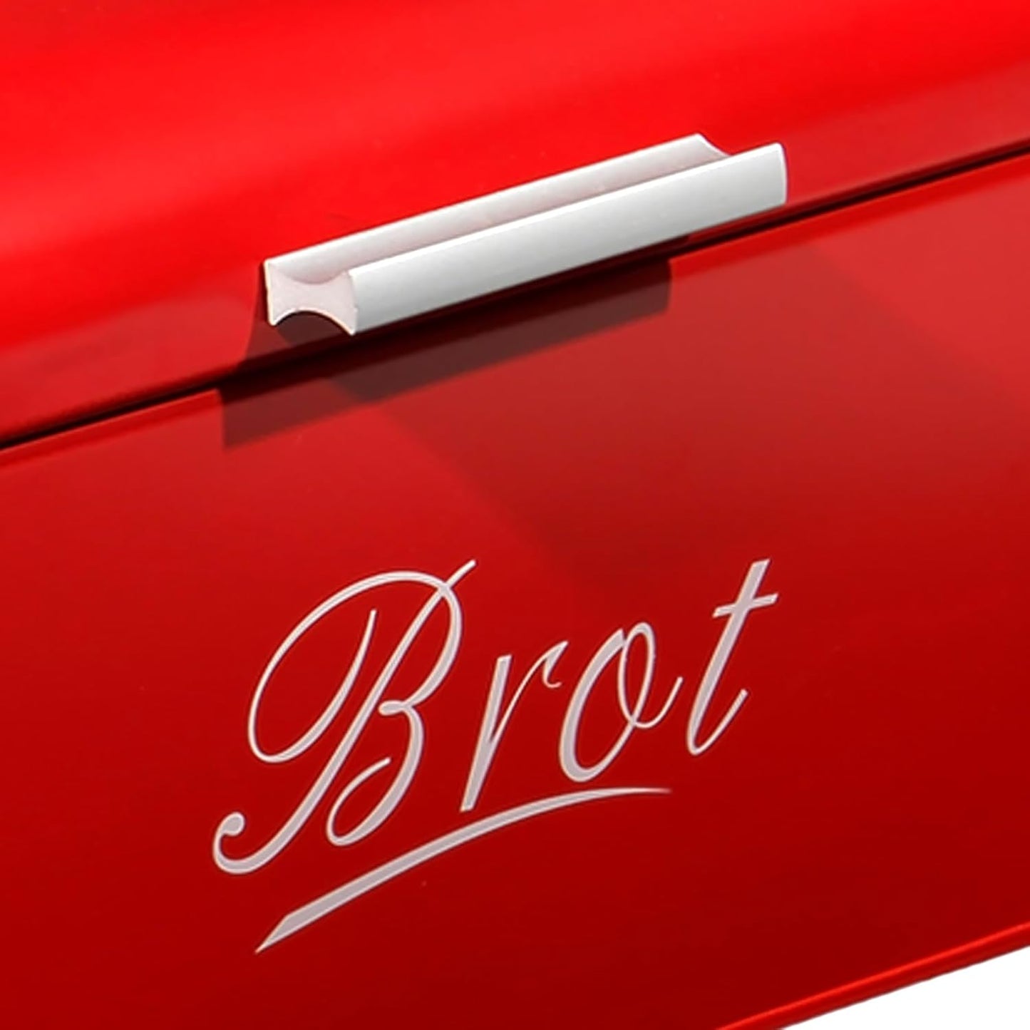 Brotkasten mit Deckel im Retro-Design, Rot-31cm