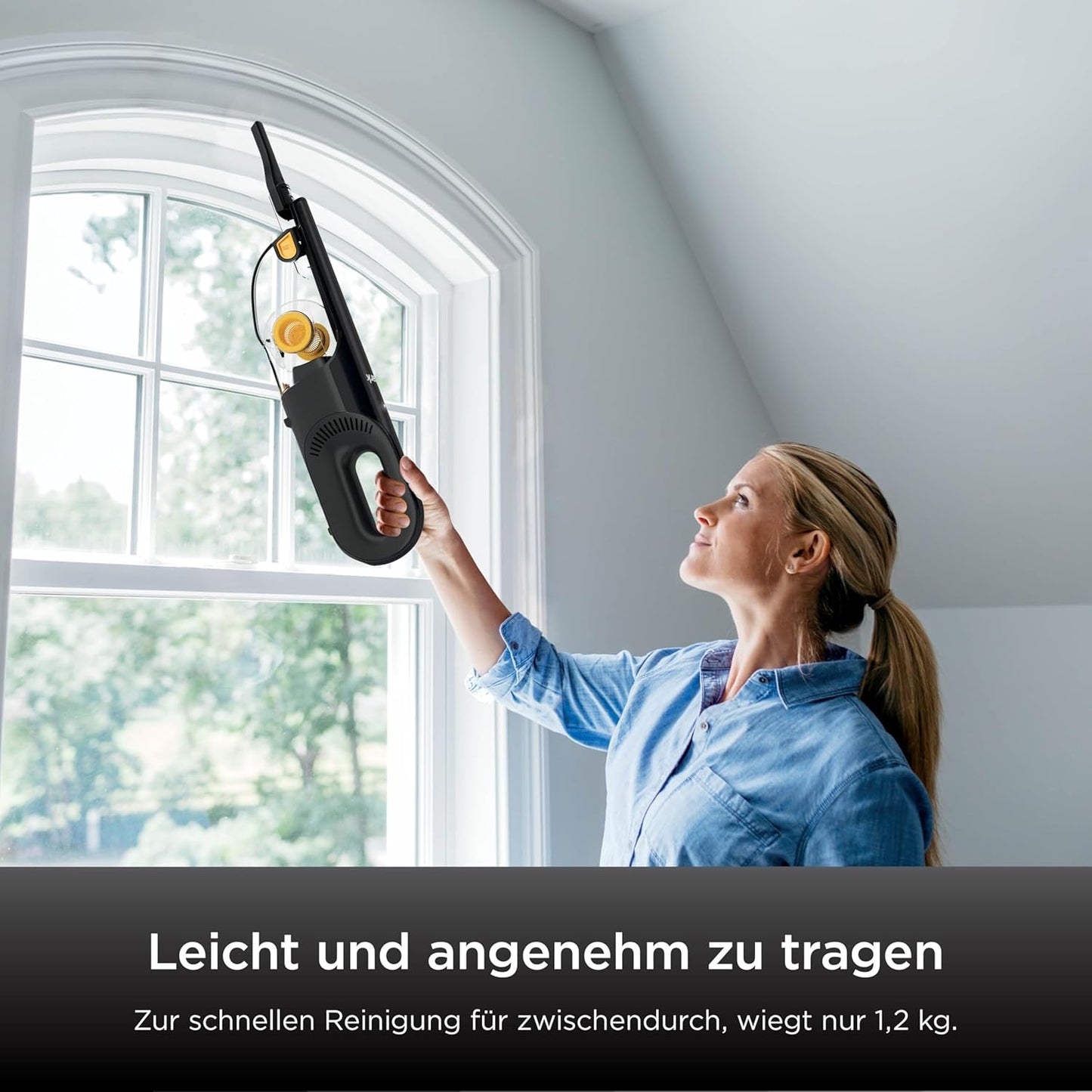 Kabelloser Handstaubsauger, 10 Minuten Laufzeit + 0.45l Schwarz-gelb