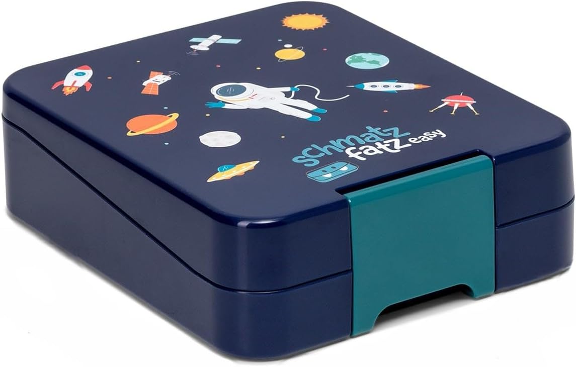 Brotdose für Kinder, Marineblau Space Neo
