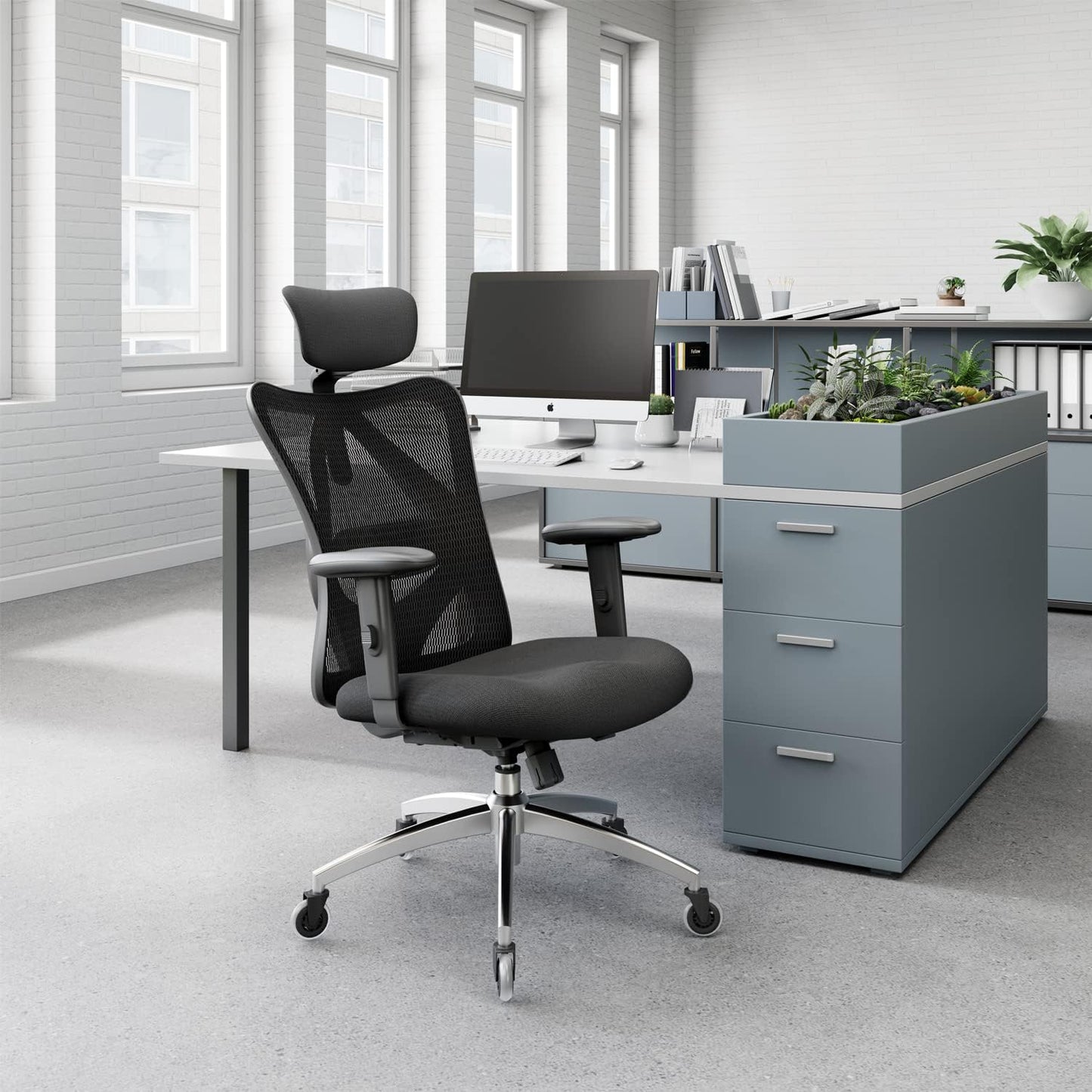Schreibtischstuhl M18, Schwarz, Upgrade Eisrad