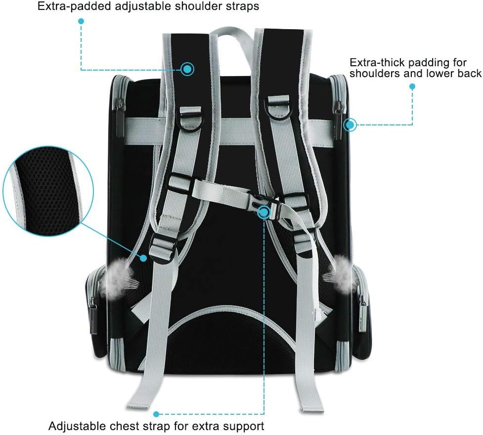 Haustier-Rucksack, Grau L 42 x B 32 x H 38 cm