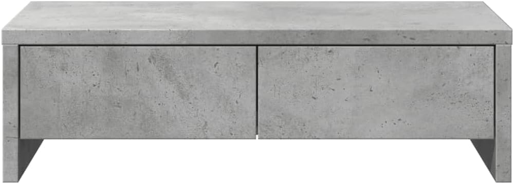 Lucija Monitorständer mit Schubladen, 50 x 27 x 15 cm Betongrau
