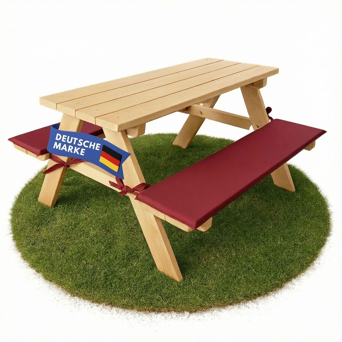 Robuste Kinder-Sitzgarnitur für Garten & Balkon, 89x79x50cm Natur