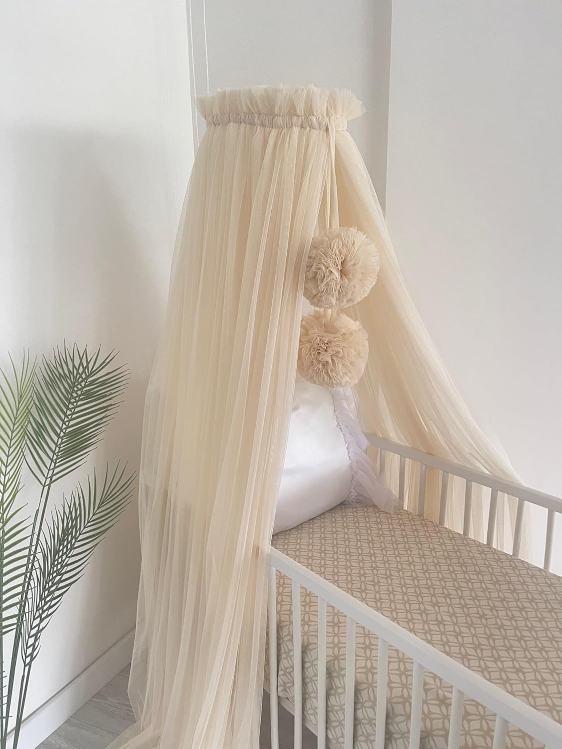 Betthimmel für Babybett, Hellbeige
