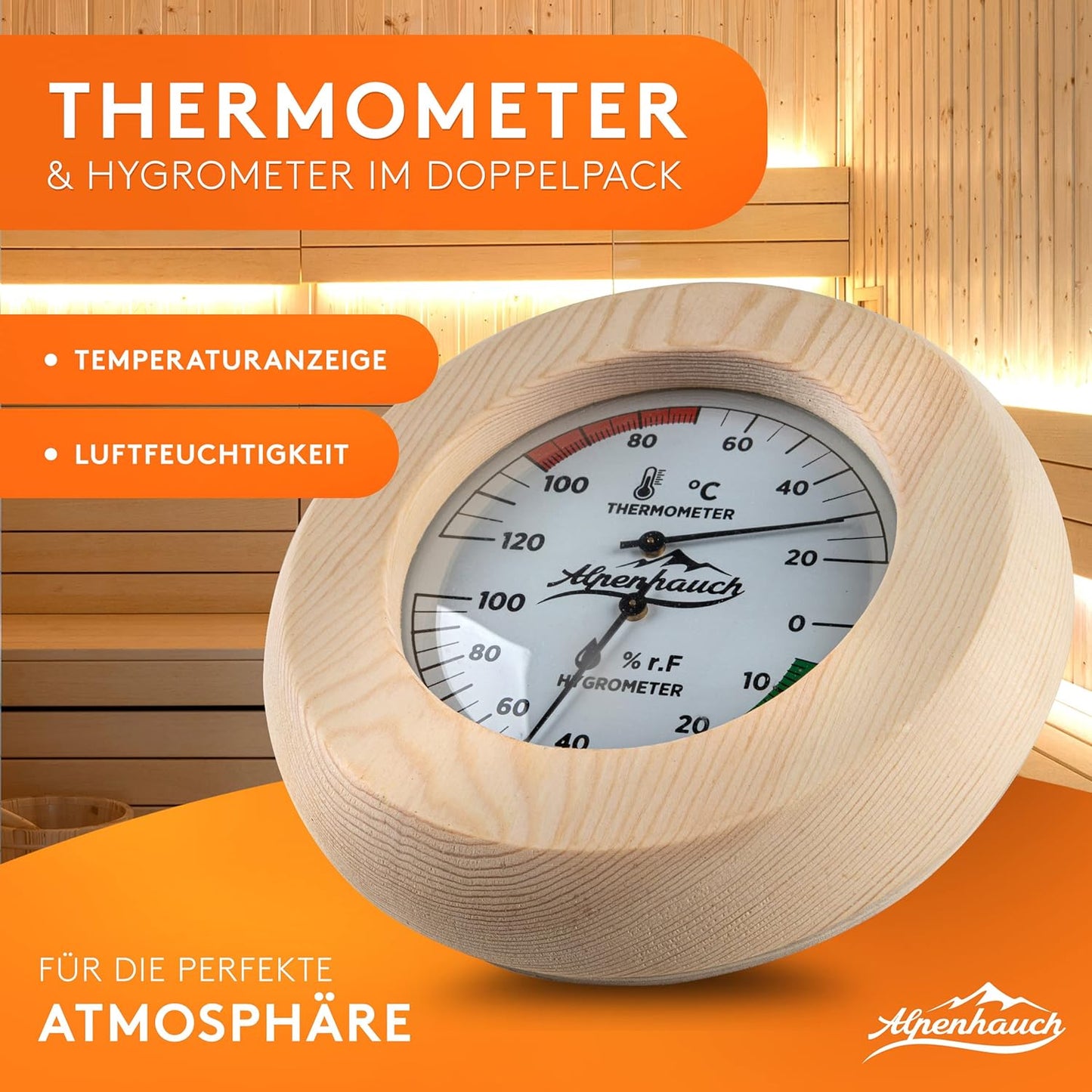 Sauna-Thermometer & Hygrometer
