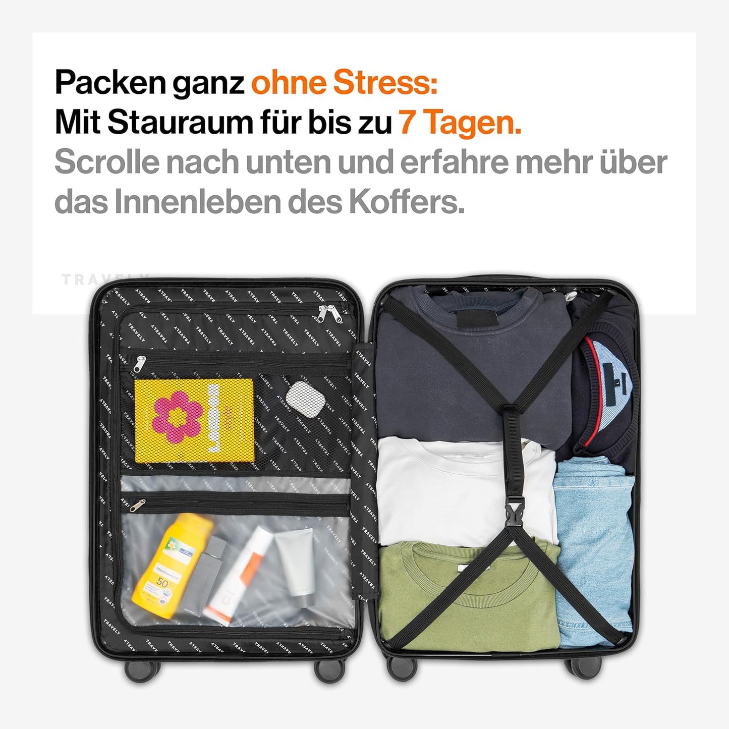 Grosser Hartschalenkoffer mit Rollen & TSA-Schloss 67cm