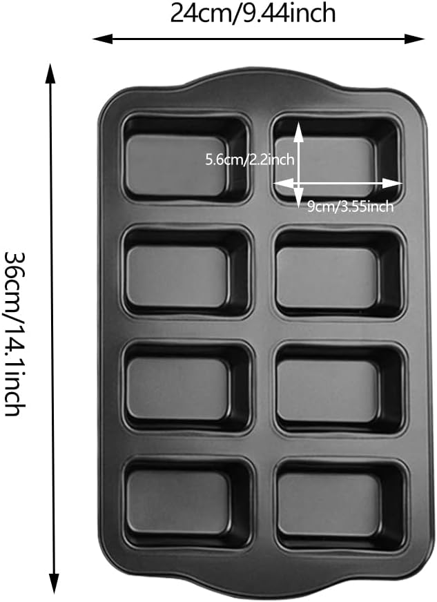 Kastenform für 8 Mini-Kuchen, 1 Set