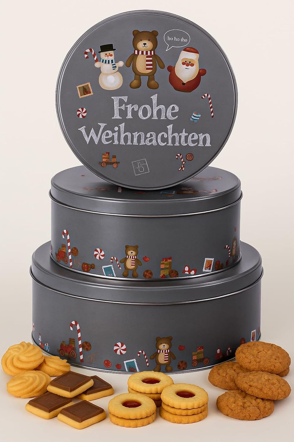 3er-Set Plätzchendosen, Frohe Weihnachten