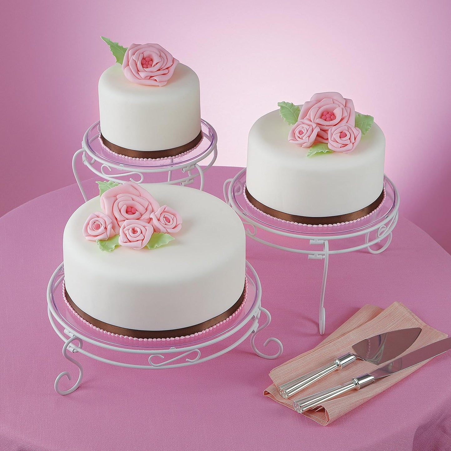 3-teiliges Torten- und Dessertständer-Set, Weiss/Opulenter Garten