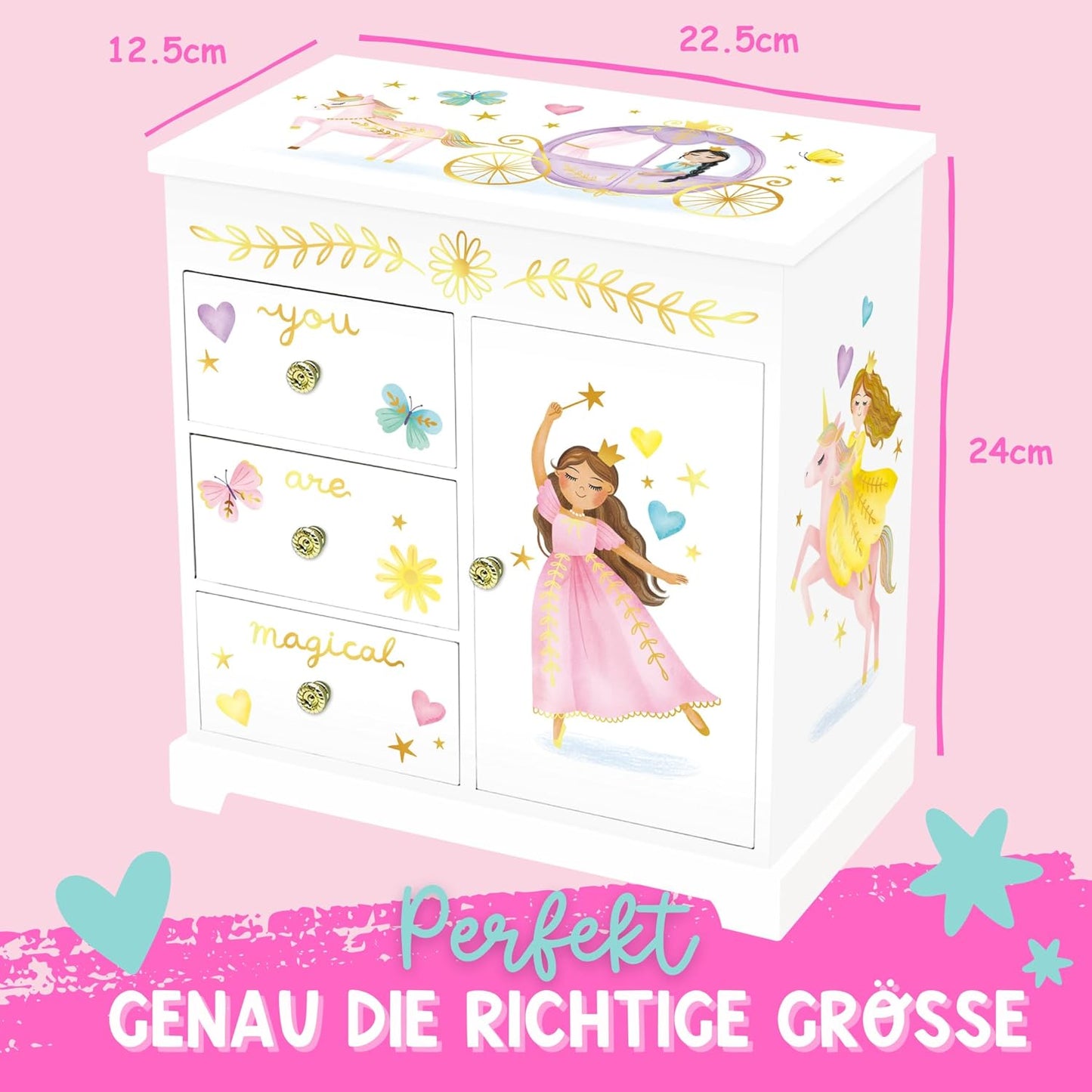Musikalische Kinderspieluhr mit Spiegel, Perfekte Prinzessin
