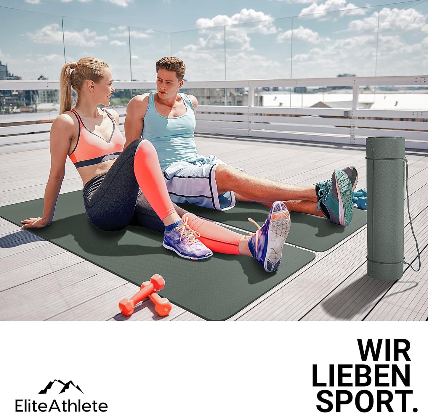 Rutschfeste Yogamatte, Deep Forest - Dark Dun