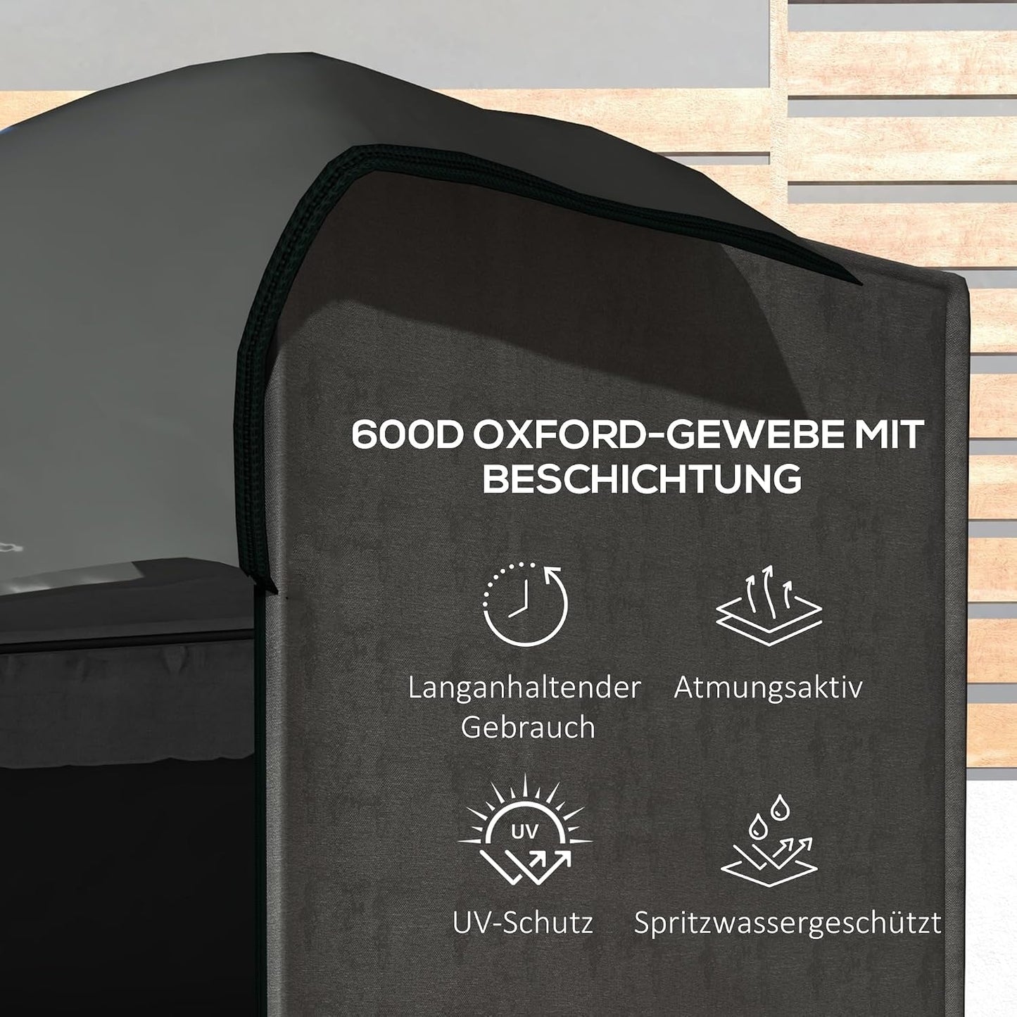Schutzhülle für Hollywoodschaukel, 205L x 124B x 164H cm Dunkelgrau