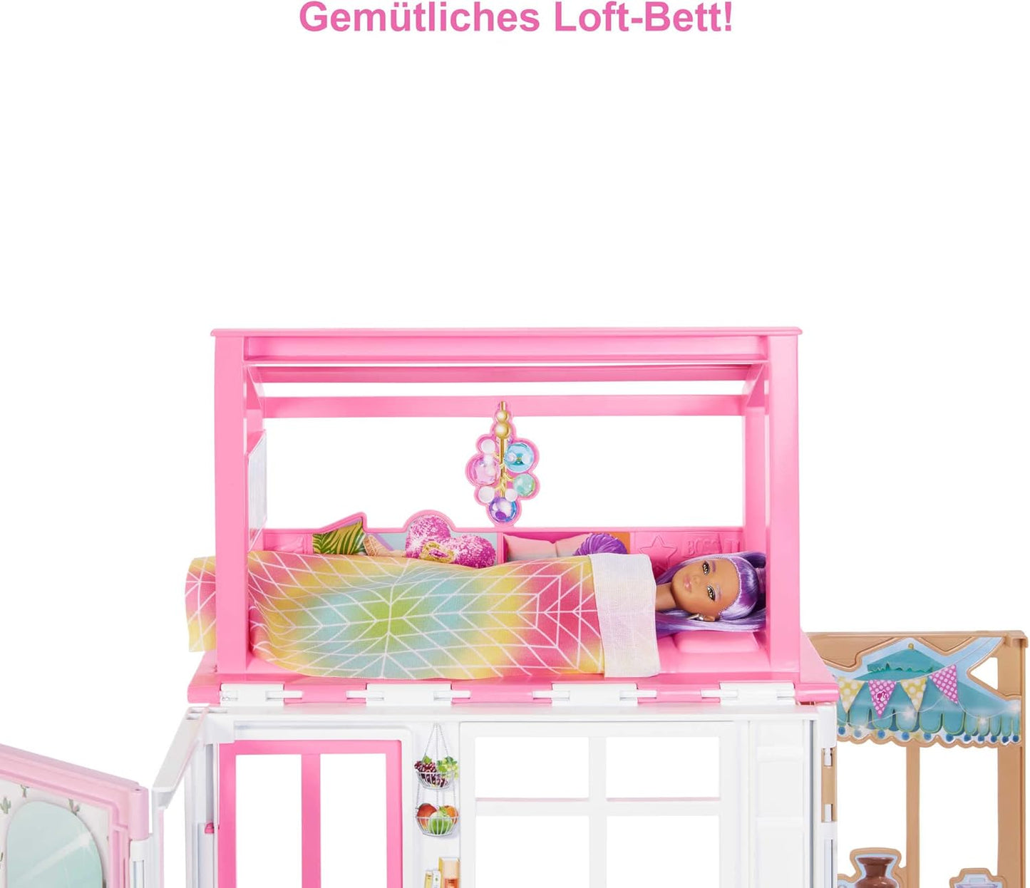 Puppenhaus mit drehbaren und klappbaren Spielbereichen, Barbie-Puppenhaus