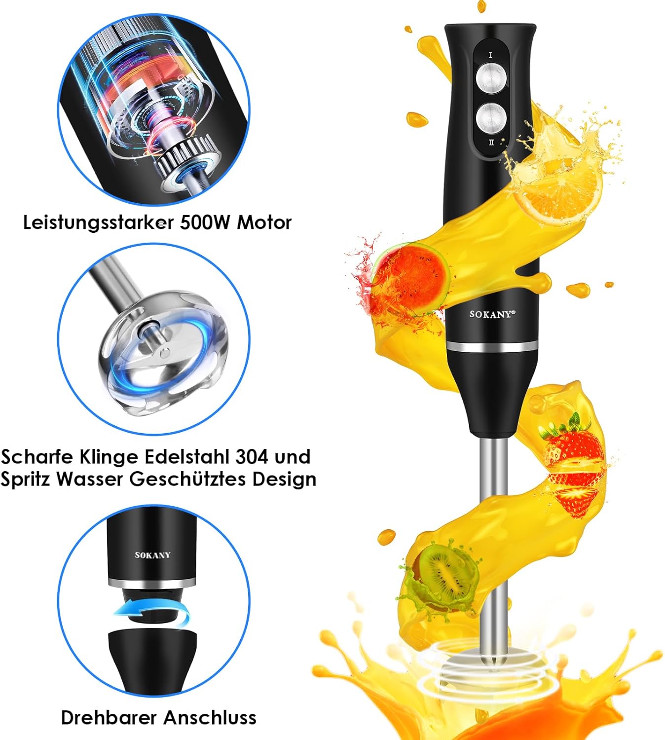 4-In-1 Stabmixer mit Zubehör