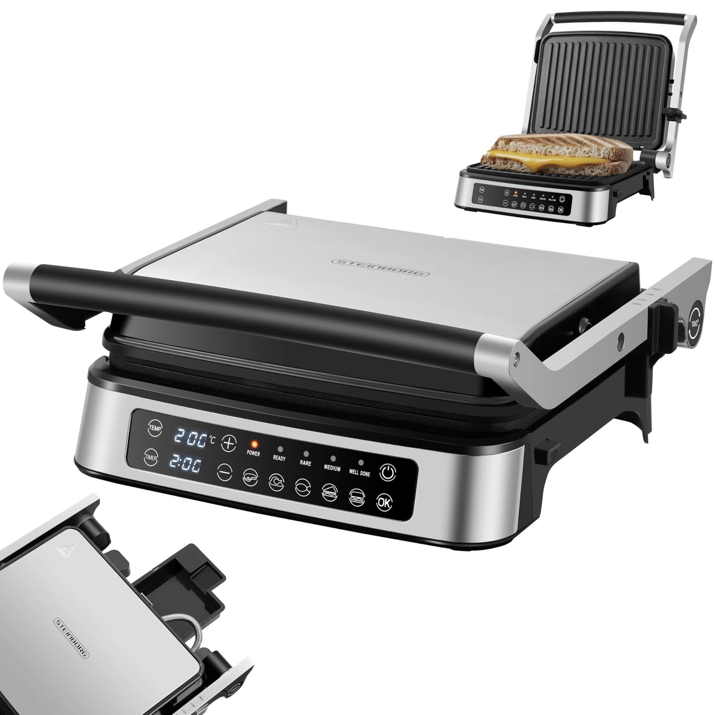 Kontaktgrill mit Touch-Display & abnehmbaren Platten