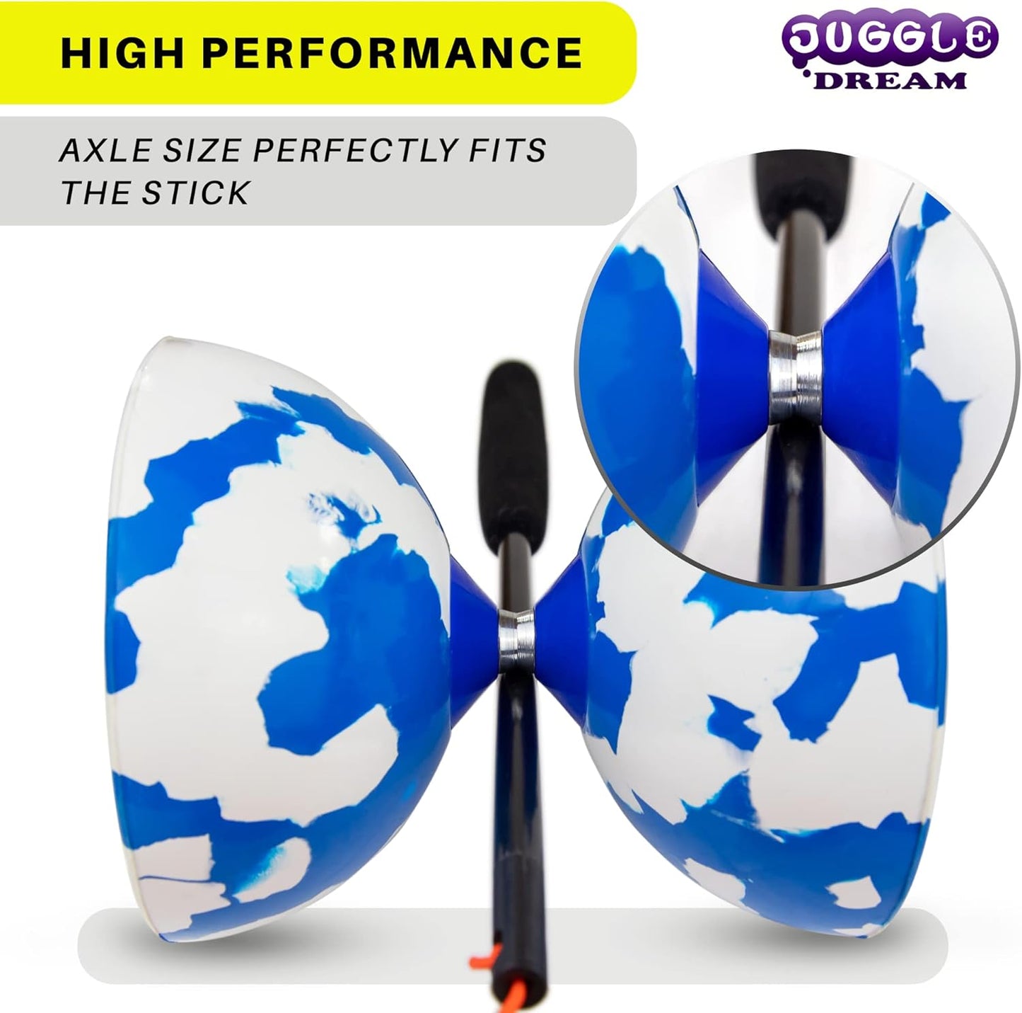 Diabolo-Jonglierset, Blau/Weiss
