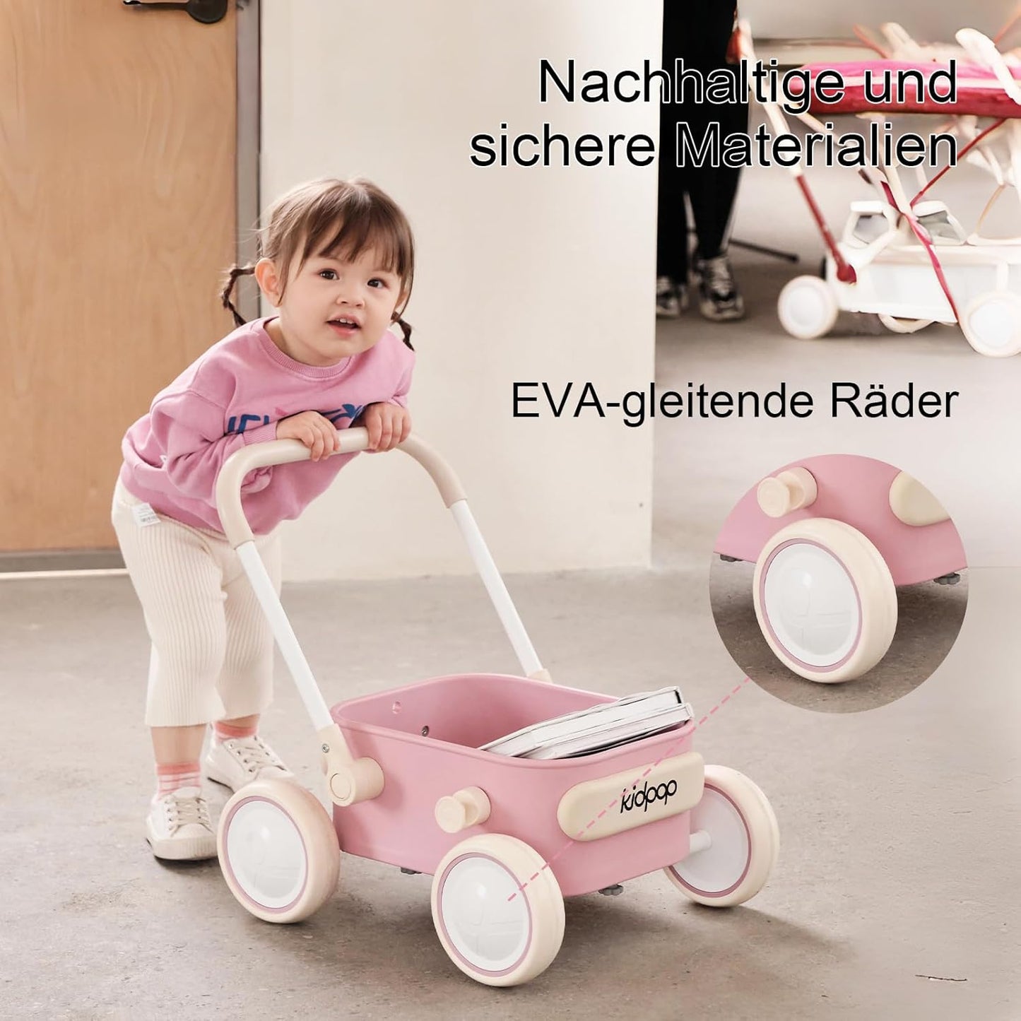 2-in-1 Baby Lauflernwagen Pula, Rosa
