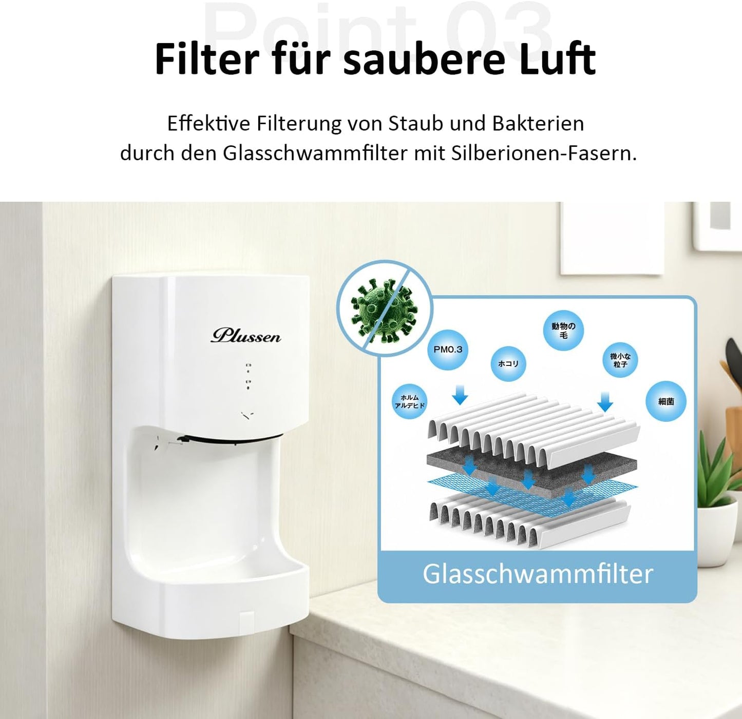Automatischer Händetrockner mit Infrarot-Sensor