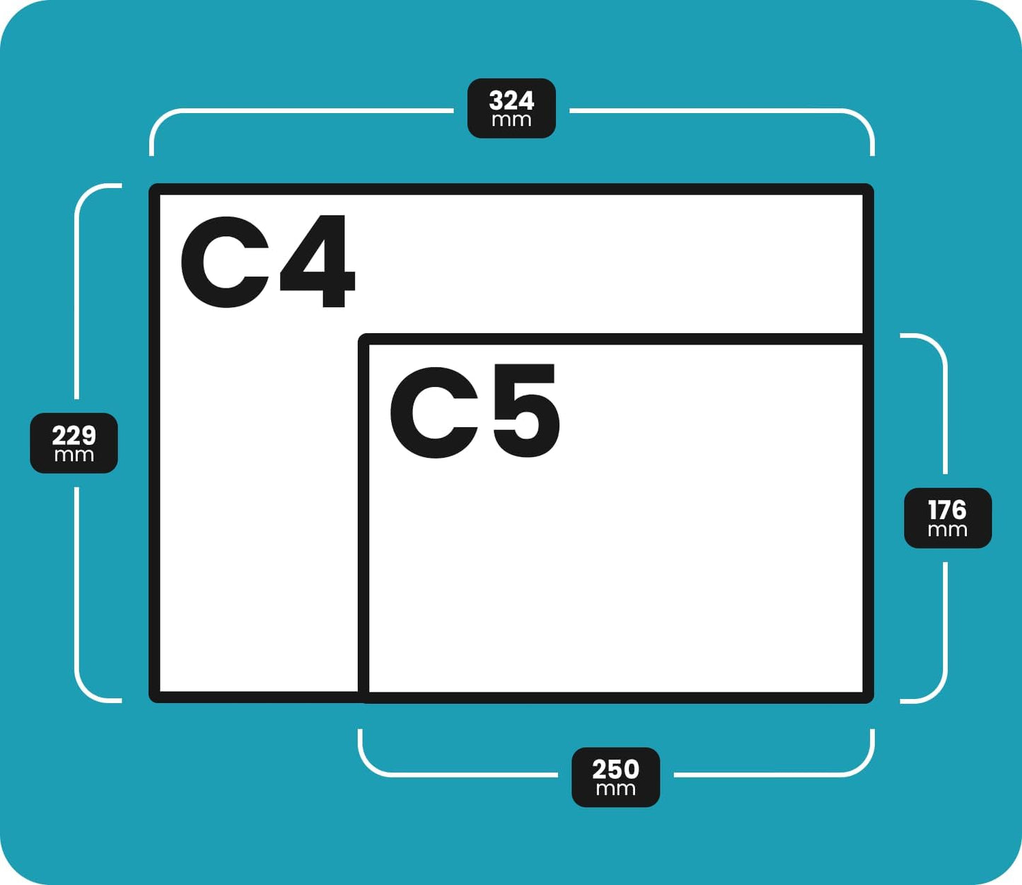 Versandtaschen DIN C4 & C5, 100 Stück, Braun (C4+C5) 100 Stück