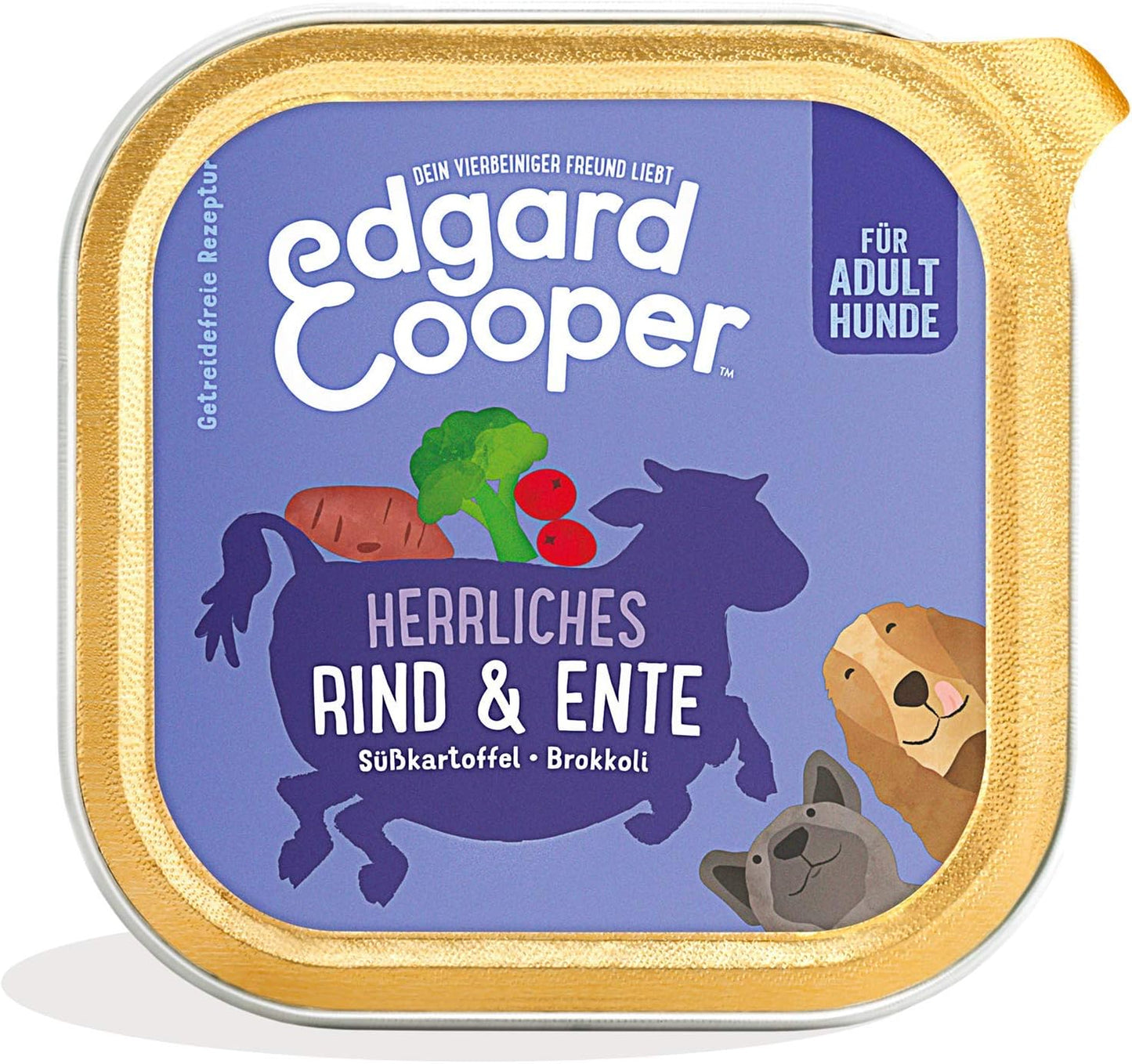 Hundefutter nass, Rind/Ente, 150 g (11er Pack)