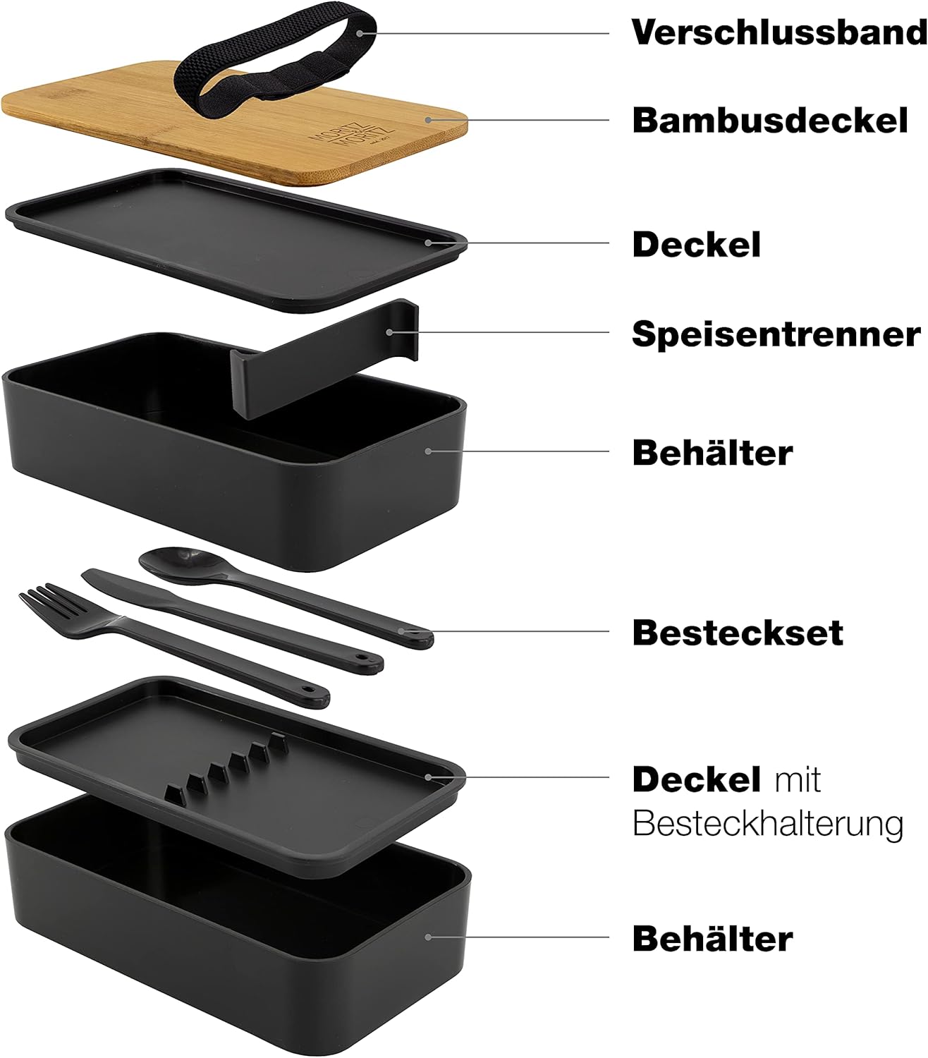 3er-Set Bento Box - Japanische Lunchbox, 3er Pack|Mix