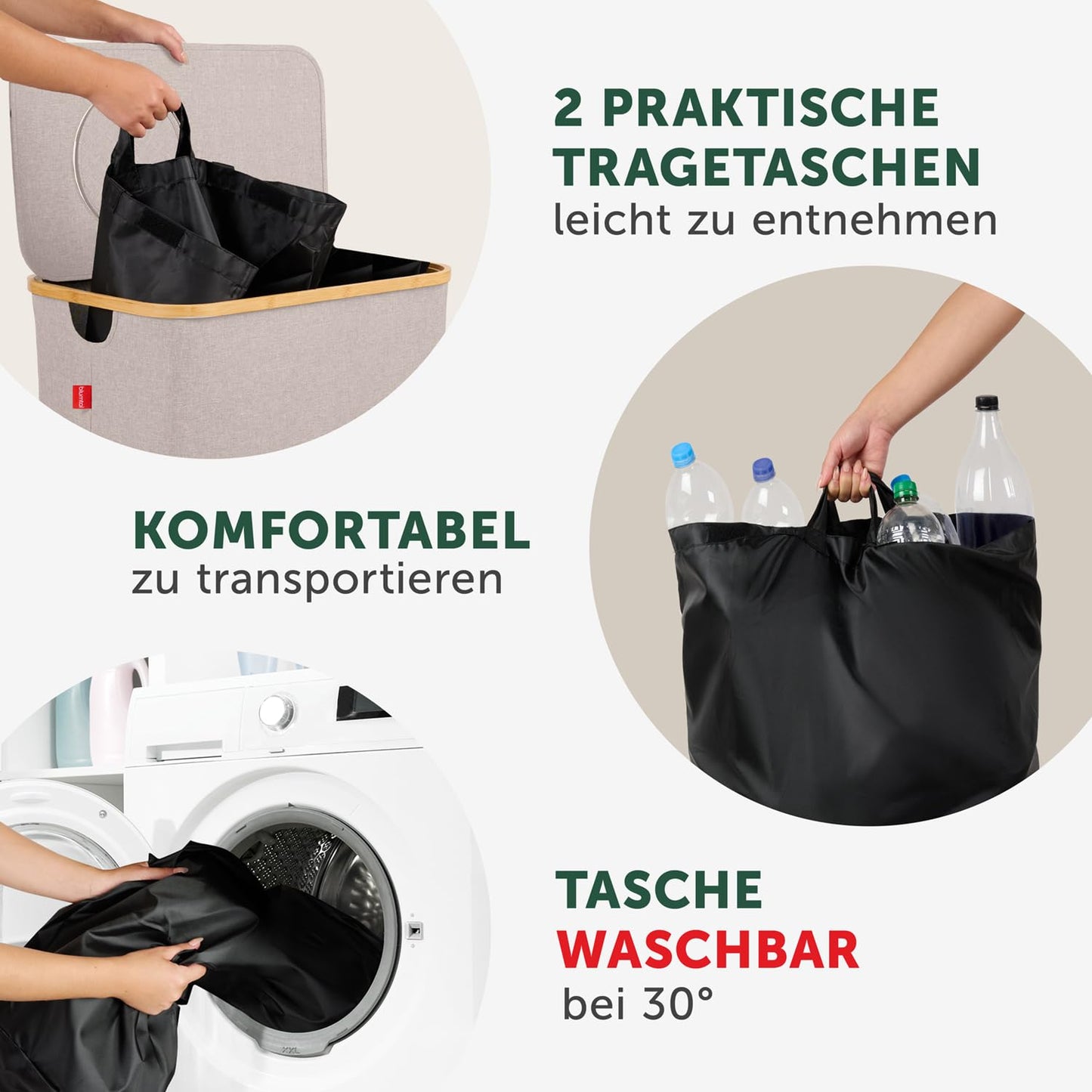 Pfandflaschen Sammelbehälter, Beige Pfandflaschensammler - 150L