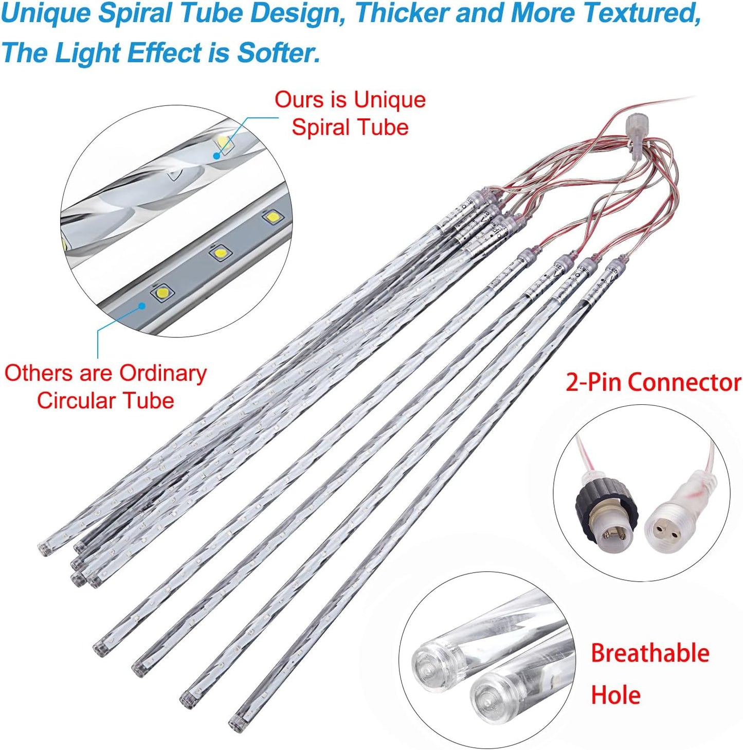 Meteor-Dusche Lichterkette, Blau / 10 Tubes-30CM