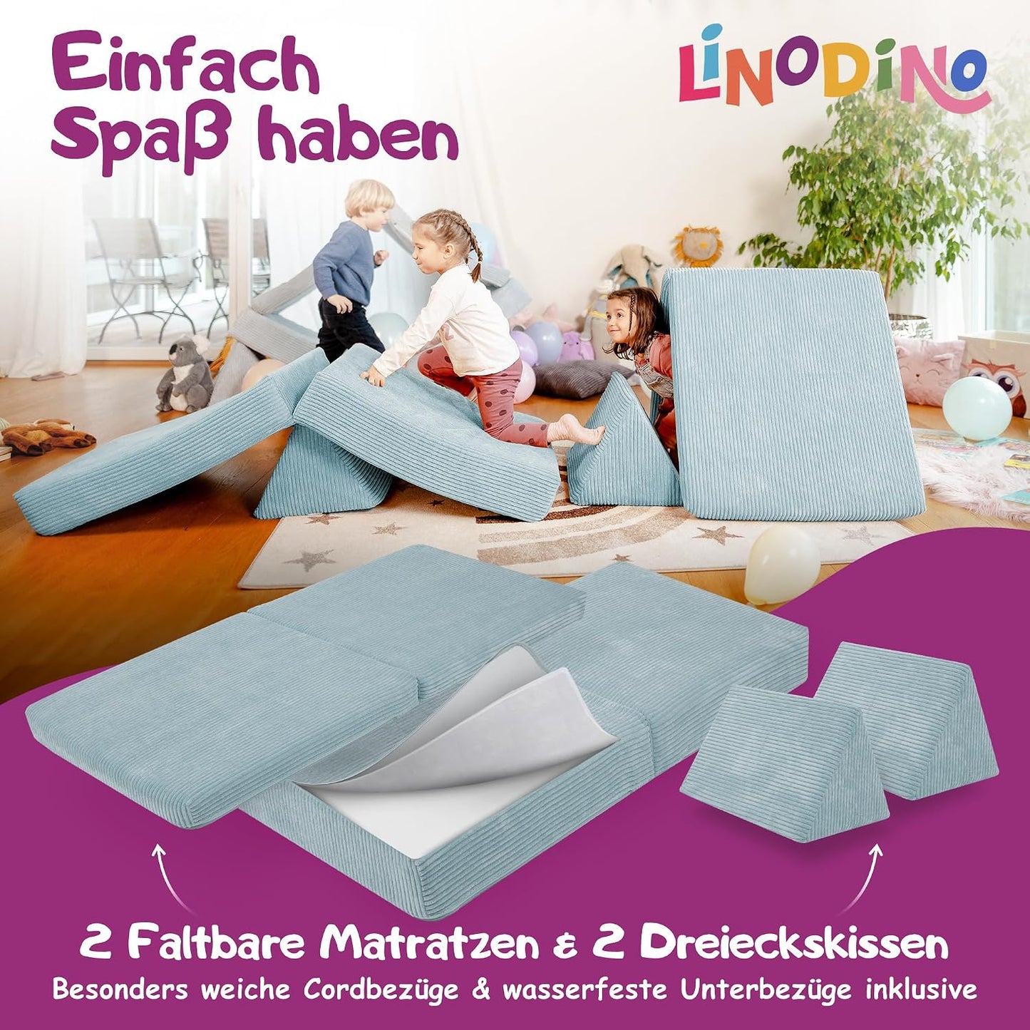 Spielsofa für Kinder, Einhornblau