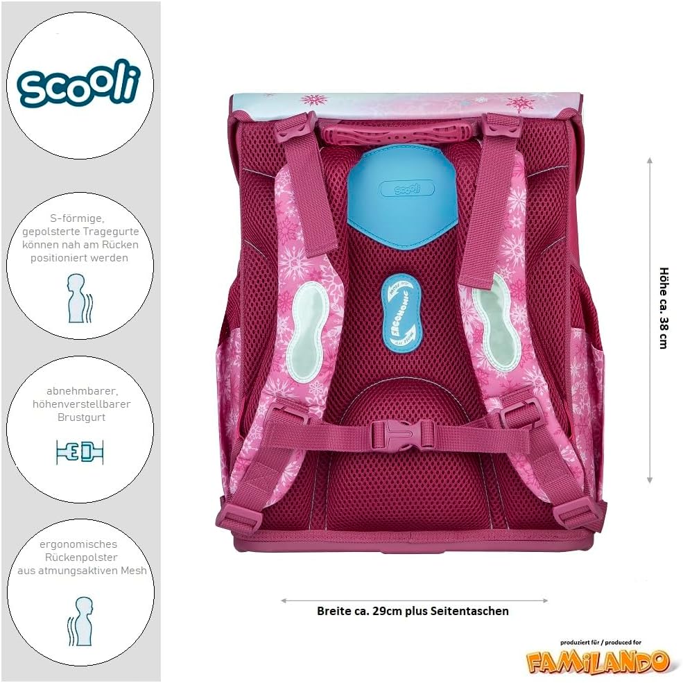 9-teiliges Schulranzen-Set, Disney Frozen Rosa 9-teilig mit Sporttasche
