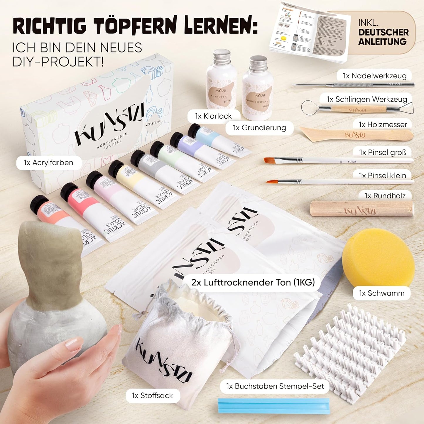DIY Töpfer Starterset, Pastell
