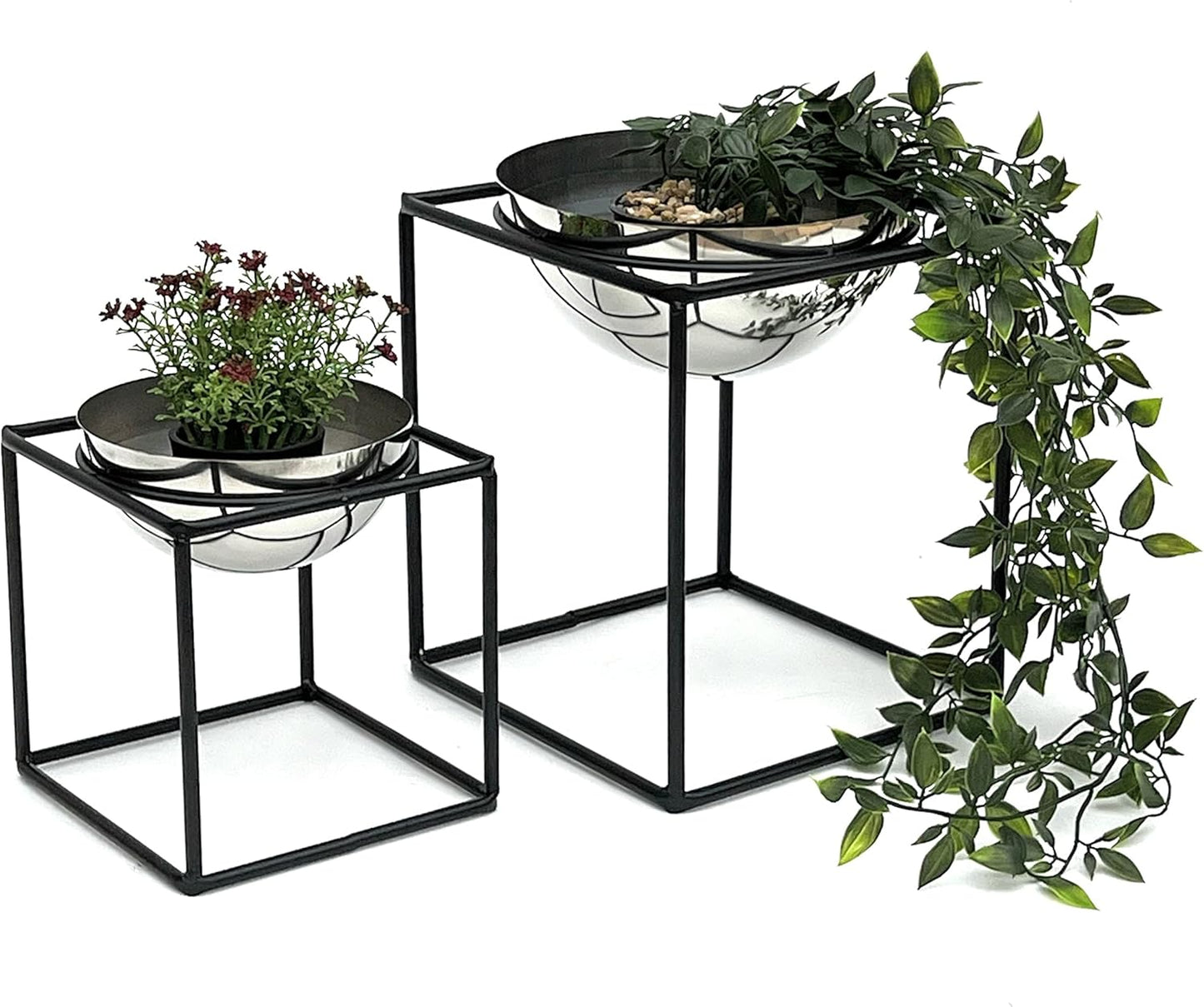 2er-Set Blumenhocker mit Topf