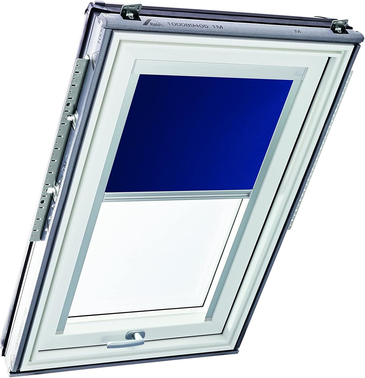 Tageslichtrollo für Dachfenster Designo R6/R8, i8 & Classic 64/84, Blau Führungsschiene Silber, B35 x H58 cm