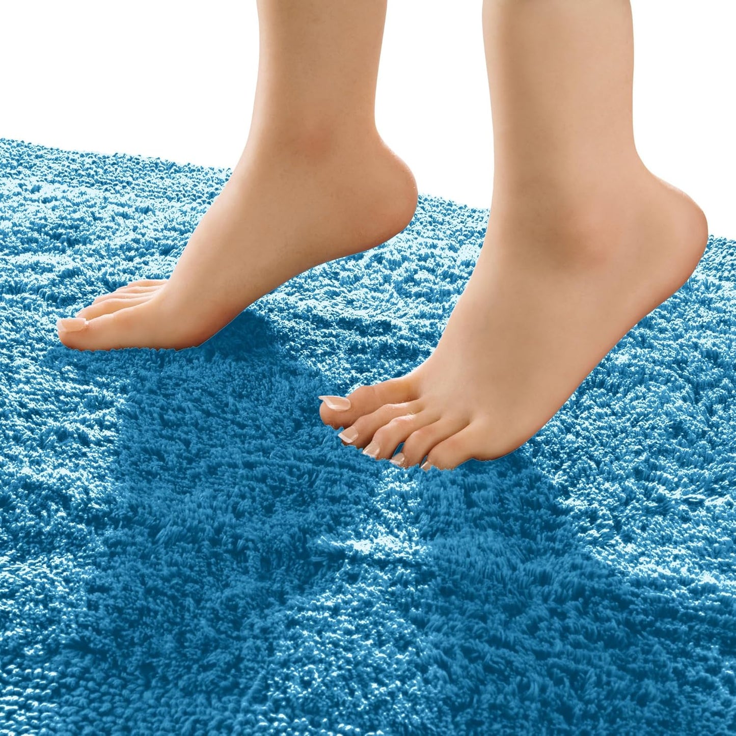 Runde Badematte Stuttgart, Blau Badteppich - rund: 90 cm Ø