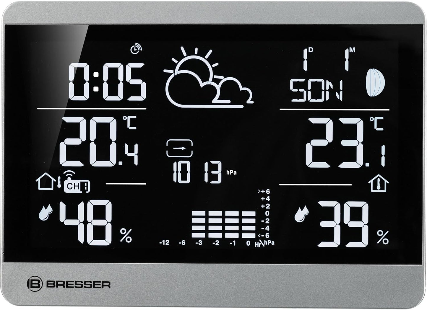 ClimateTemp NDH-NEO Wetterstation mit Aussensensor und Frostwarnung, Querformat