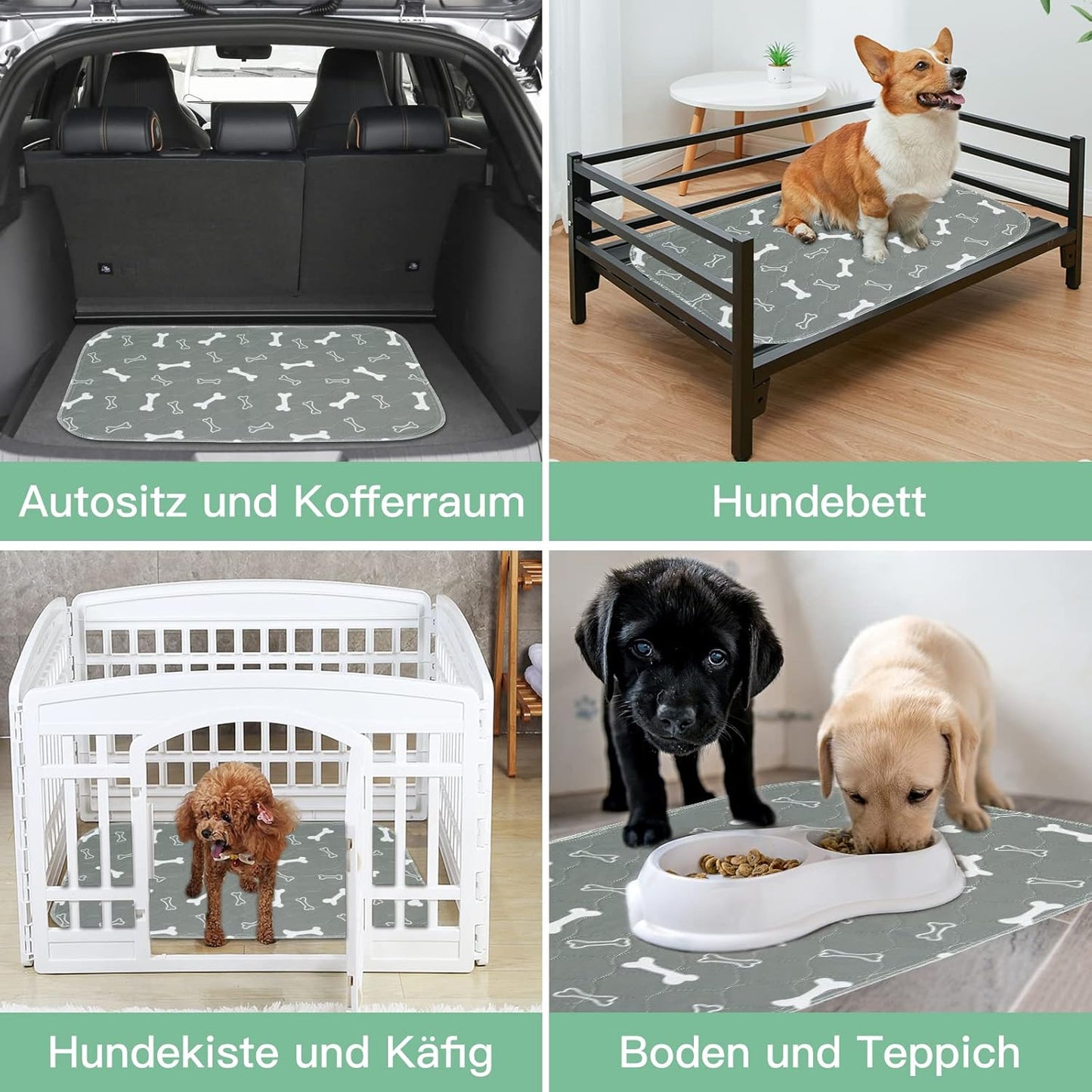 2er-Pack waschbare Haustier-Urinunterlage, 90x80 cm 2 Stück