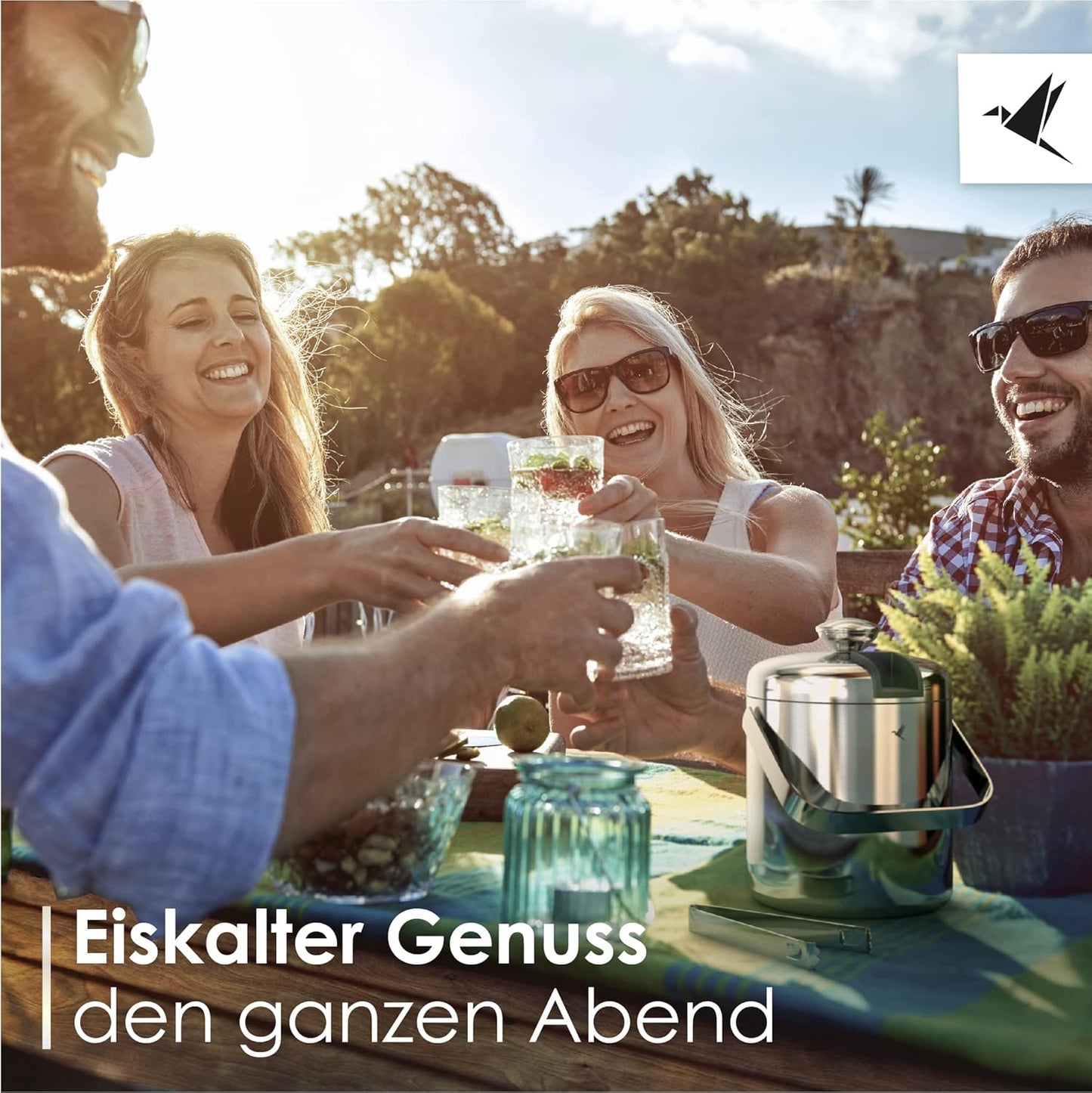 Eiseimer mit Deckel und Zange