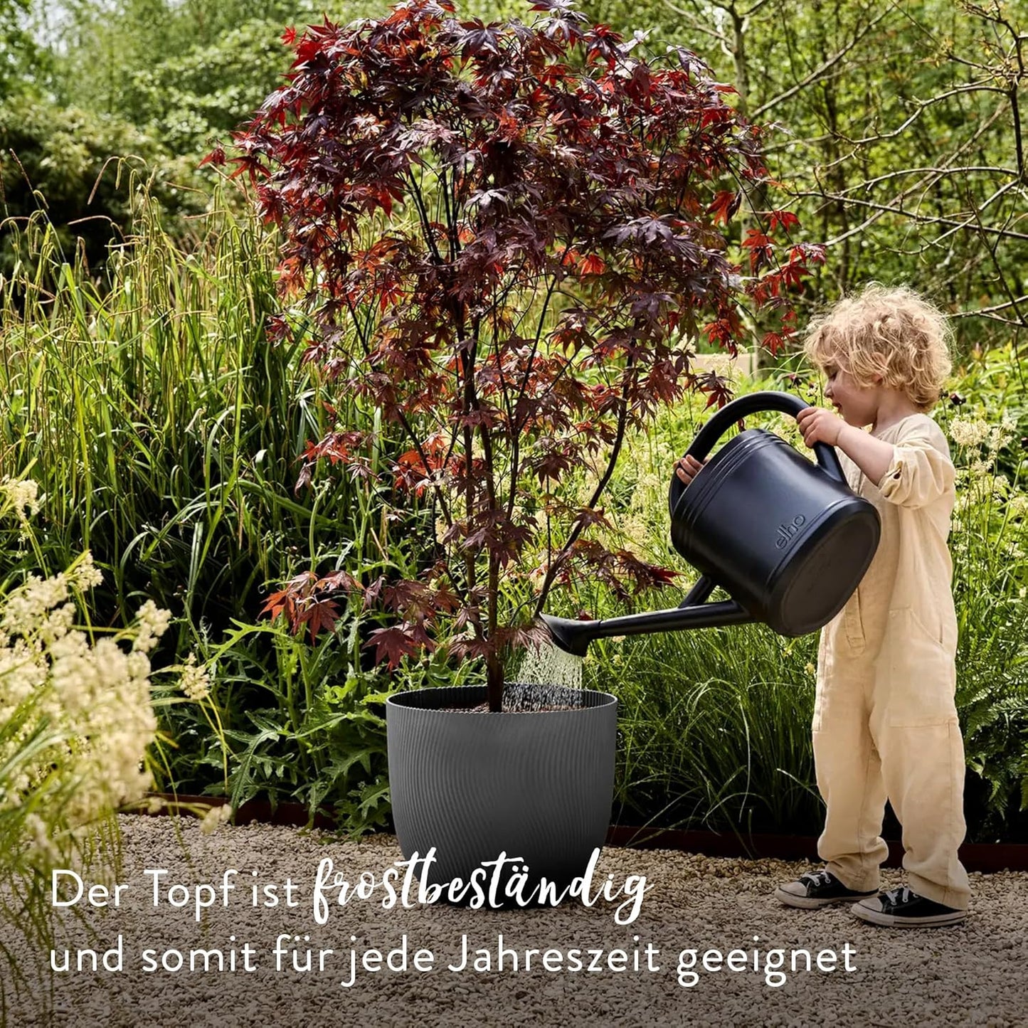 Runder Blumentopf Sereh, 60 cm Anthracite