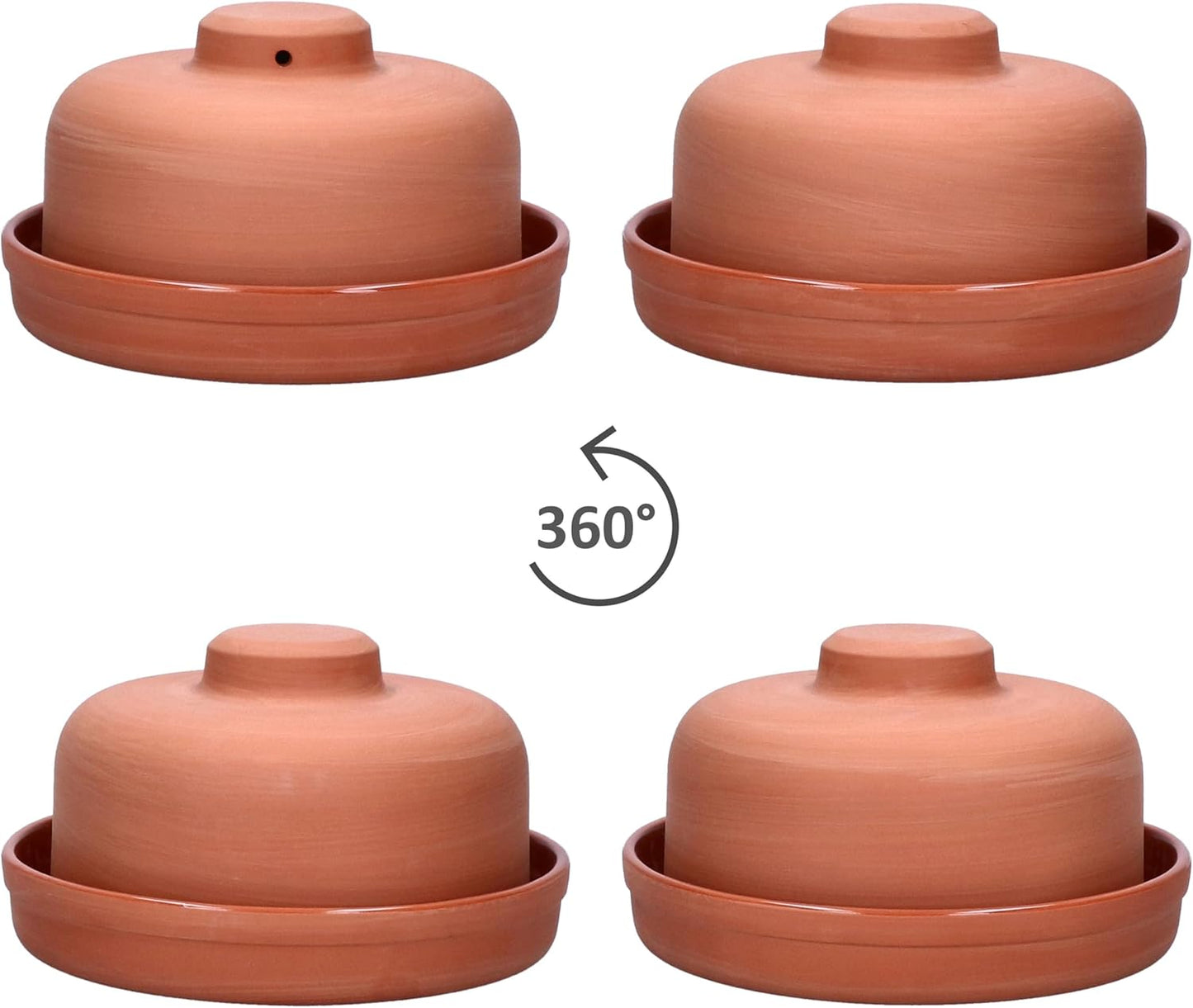 Terrakotta Butterdose mit Deckel (2-teilig)