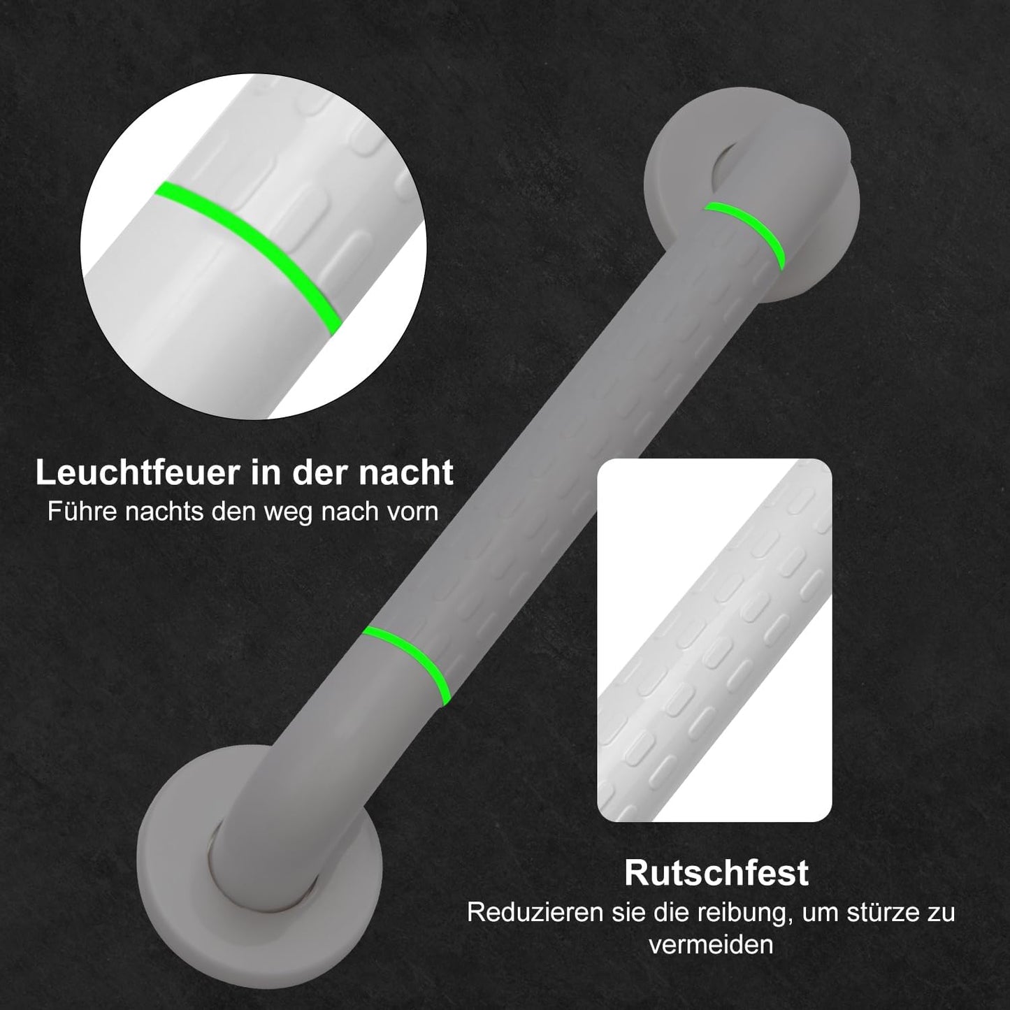 Rutschfeste Haltegriffe für Bad und Dusche, 50 cm