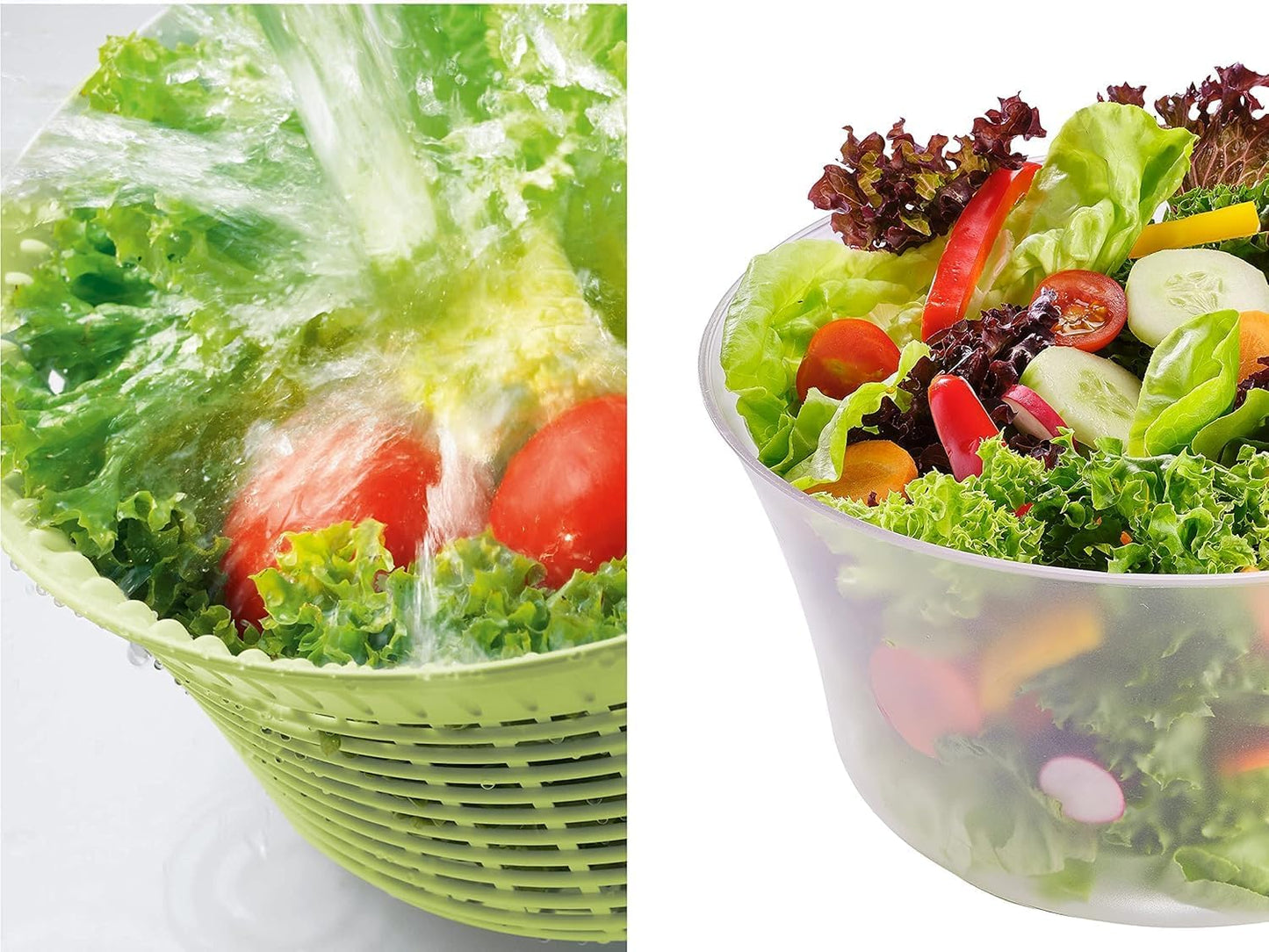 Salatschleuder mit Drehmechanismus, 5,5L Salatschleuder