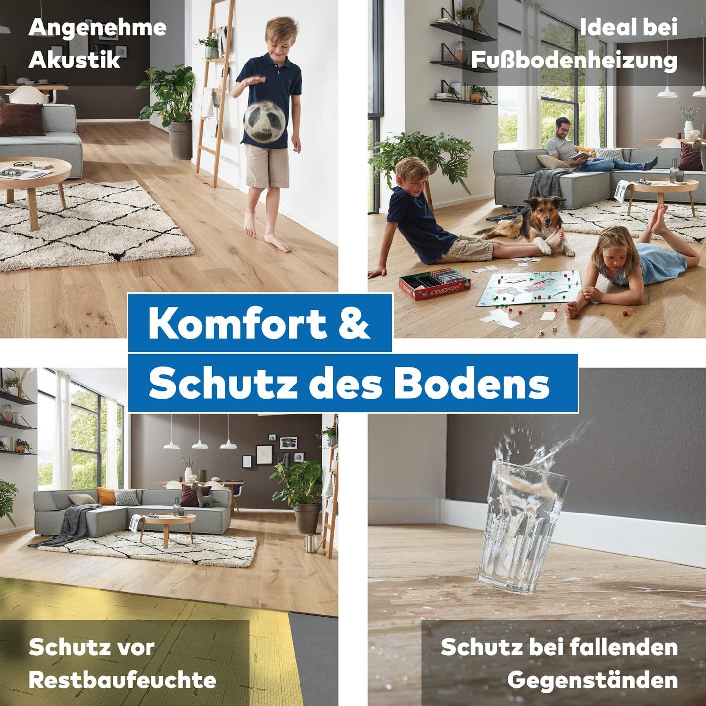 Verlegeunterlage AquaStop für Parkett & Laminat