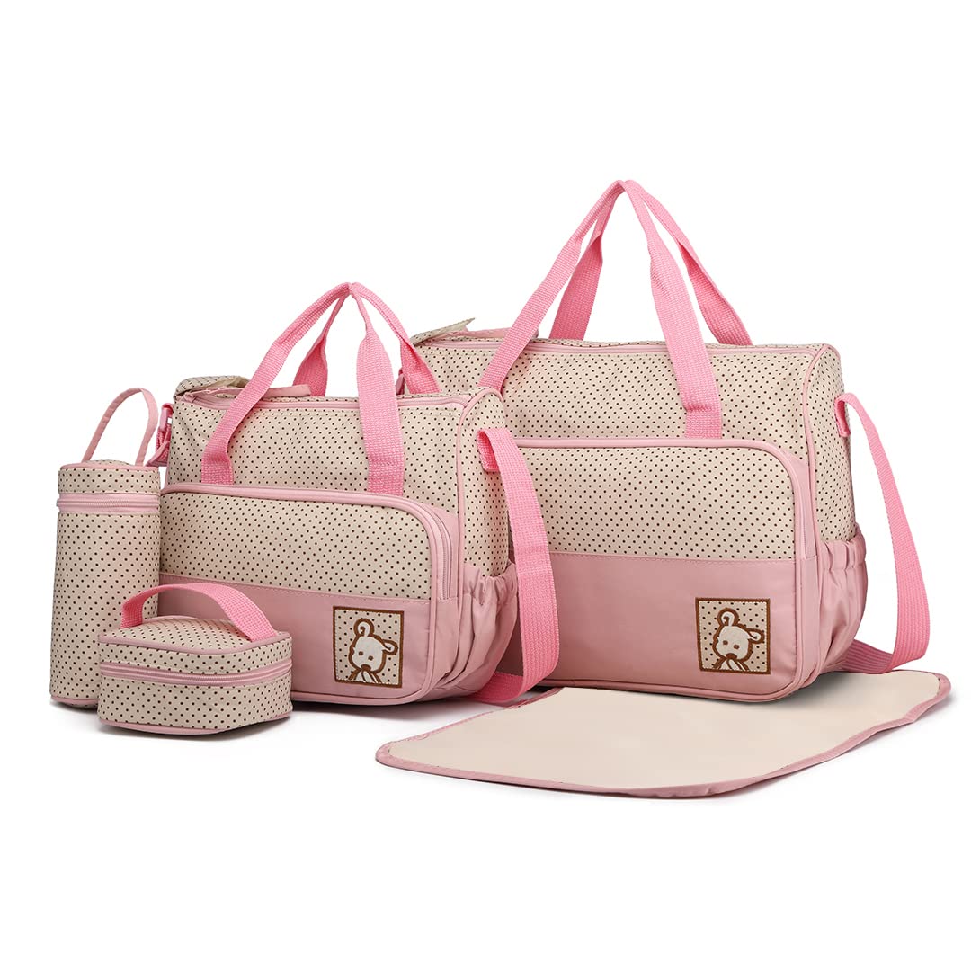 5-teiliges Baby Wickeltaschen-Set, Rosa