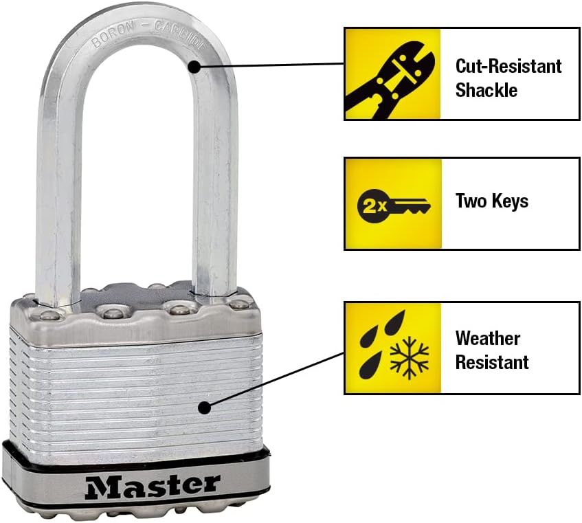 3er Set M5XTRILH Vorhängeschloss, 3 Pack, Keyed-Alike 3 Stück