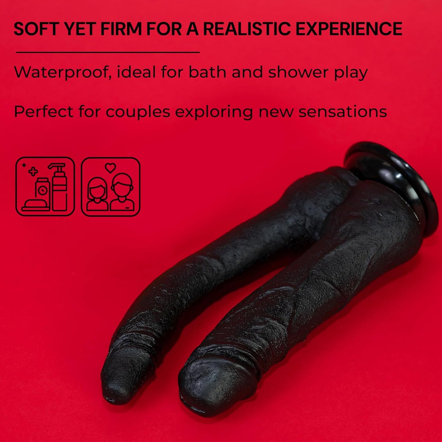 Realistischer Doppeldildo mit Saugnapf, 510g