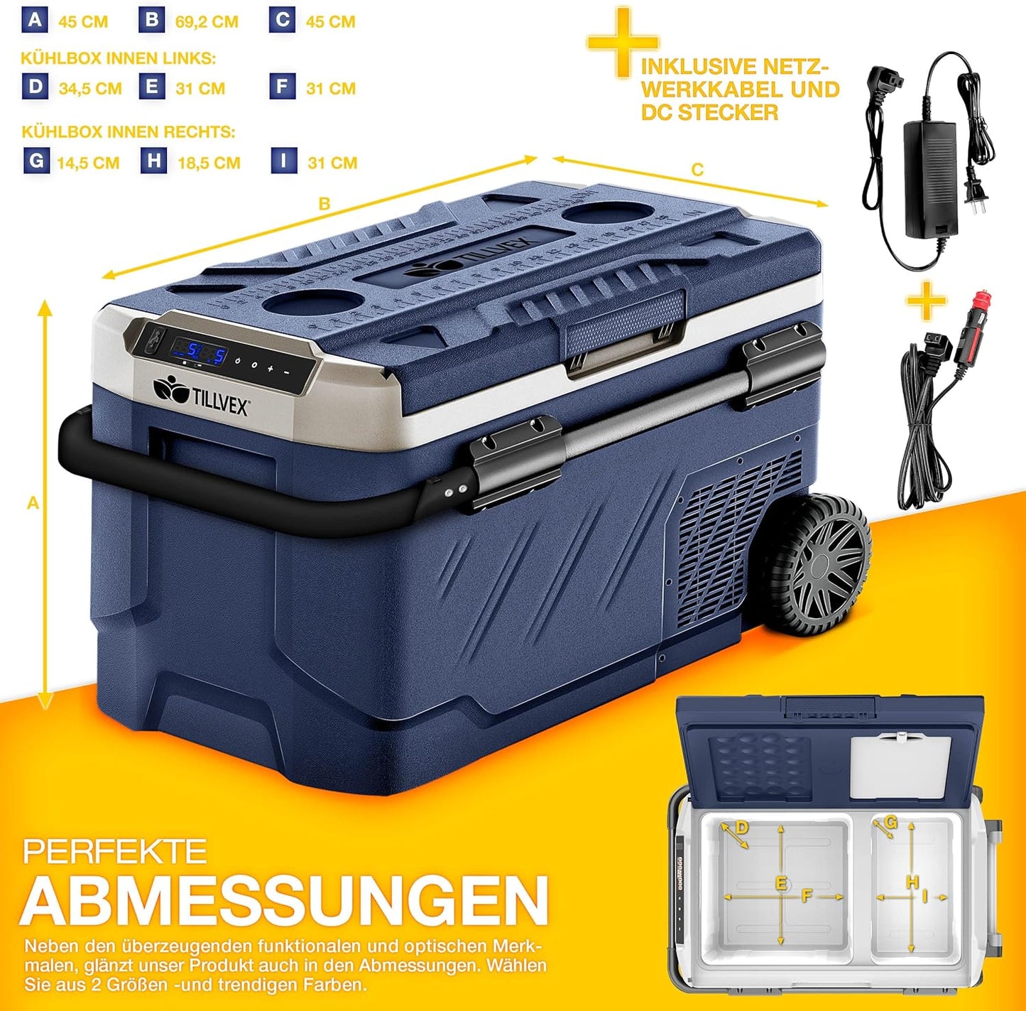 Elektrische Thermobox, 41 Liter Navyblau