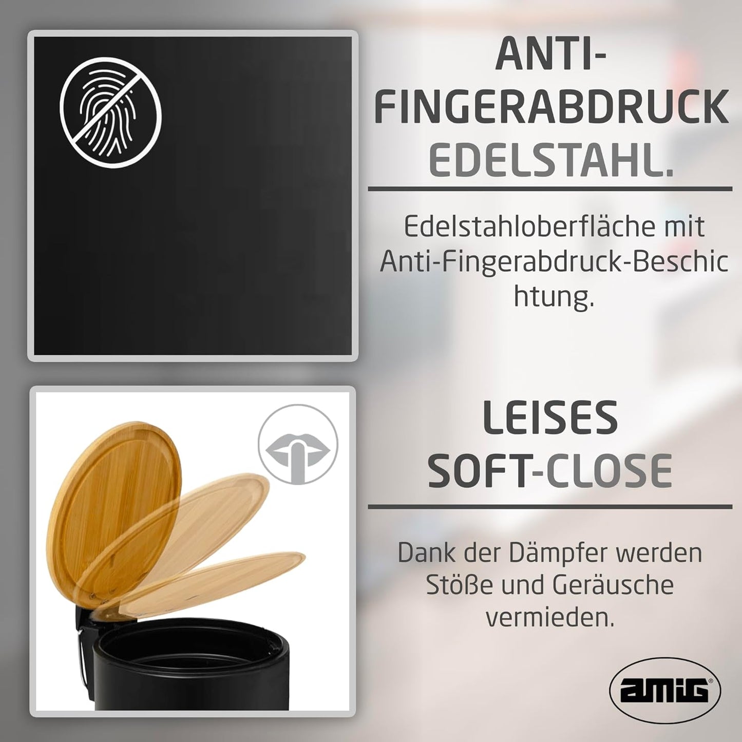 Kosmetikeimer mit Pedal, Schwarz