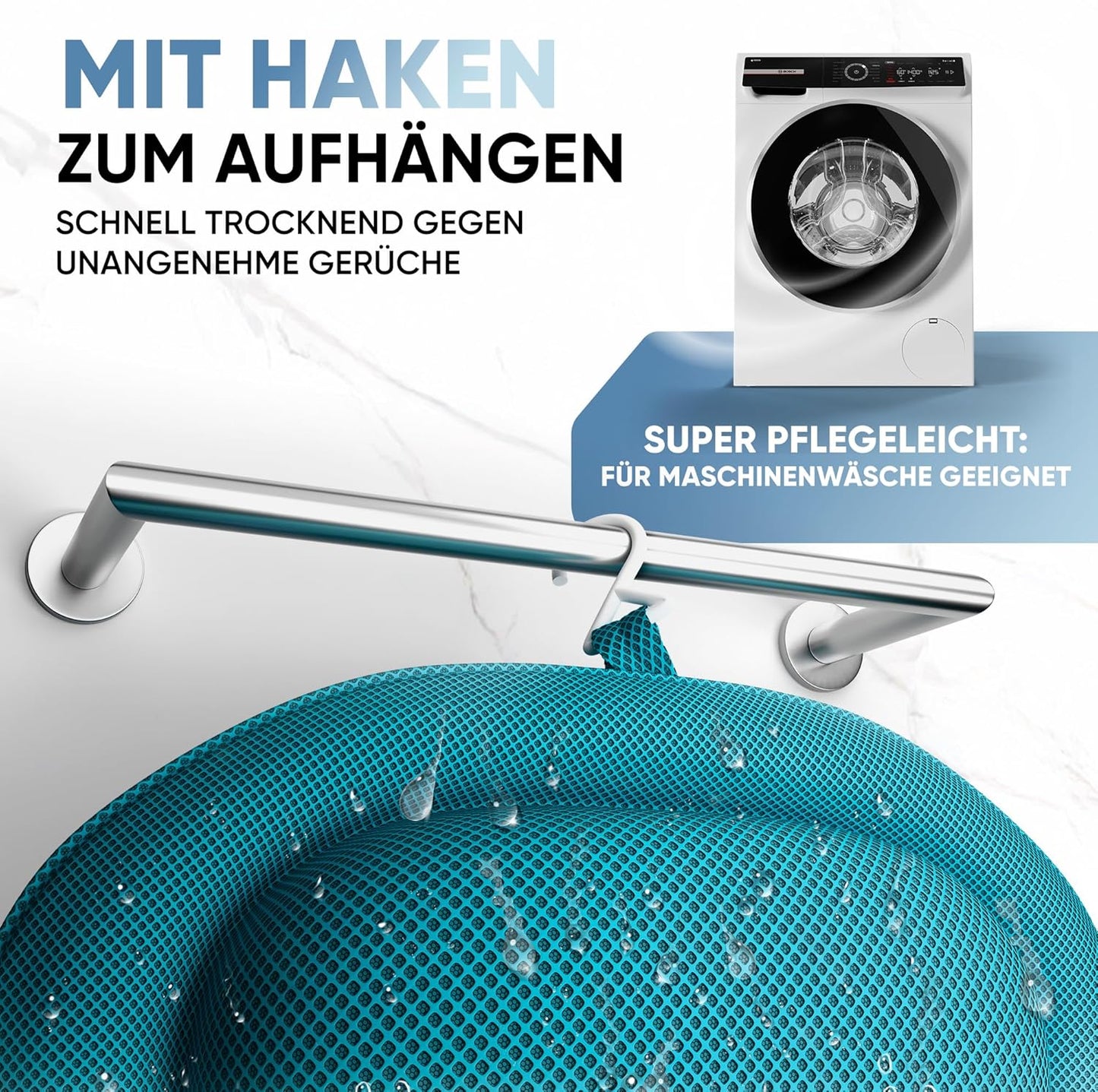 Badewannenkissen schnelltrocknend & waschbar, XX-Large Blau