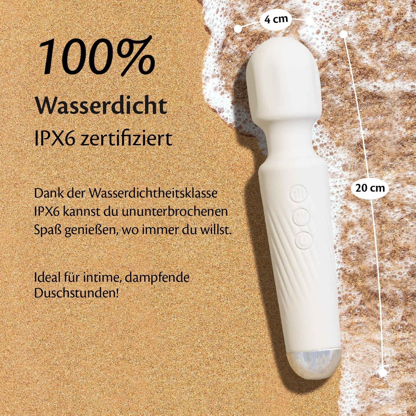 Magic Wand Vibrator mit 160 Kombinationen, Pure Serie, Whisper White